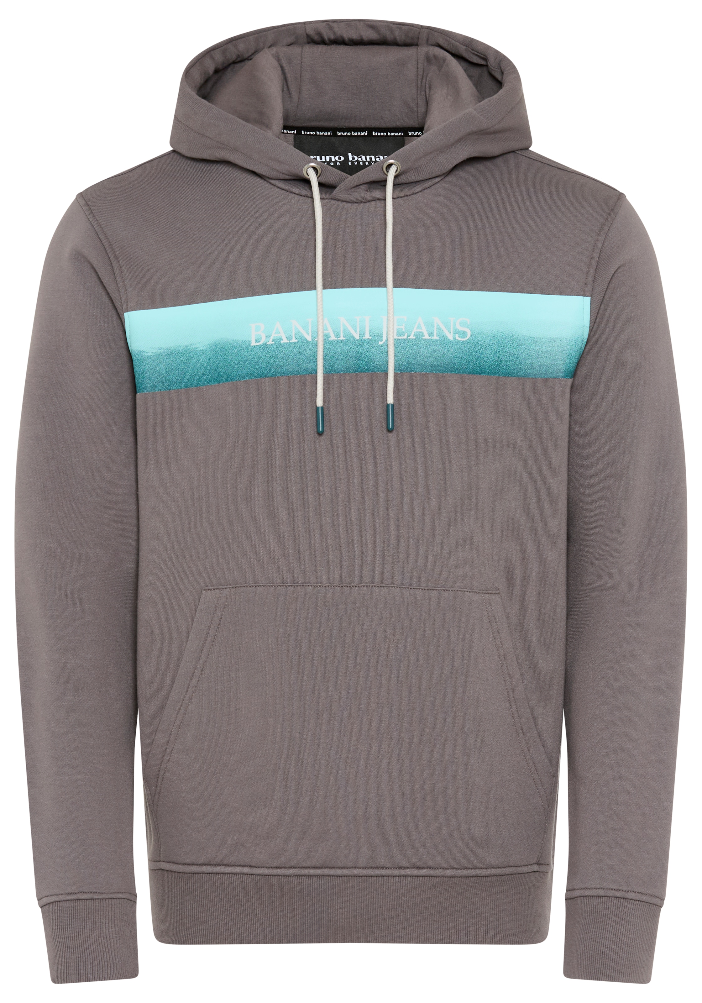 Bruno Banani Kapuzensweatshirt , mit Kapuze und Kordelzügen, mit Kängurutasche, schmale Passform
