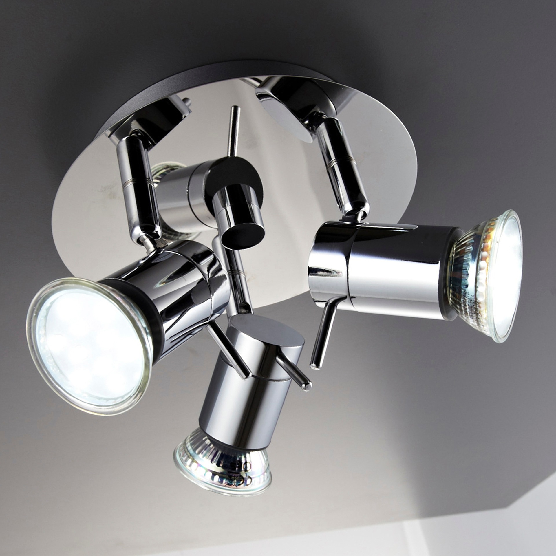 B.K.Licht LED Bad-Deckenspot, inkl. LED Leuchtmittel 3 x GU10, 3 Watt, 250lm, 3.000K, nicht dimmbar, Strahler dreh- und schwenkbar, Schutzart IP44