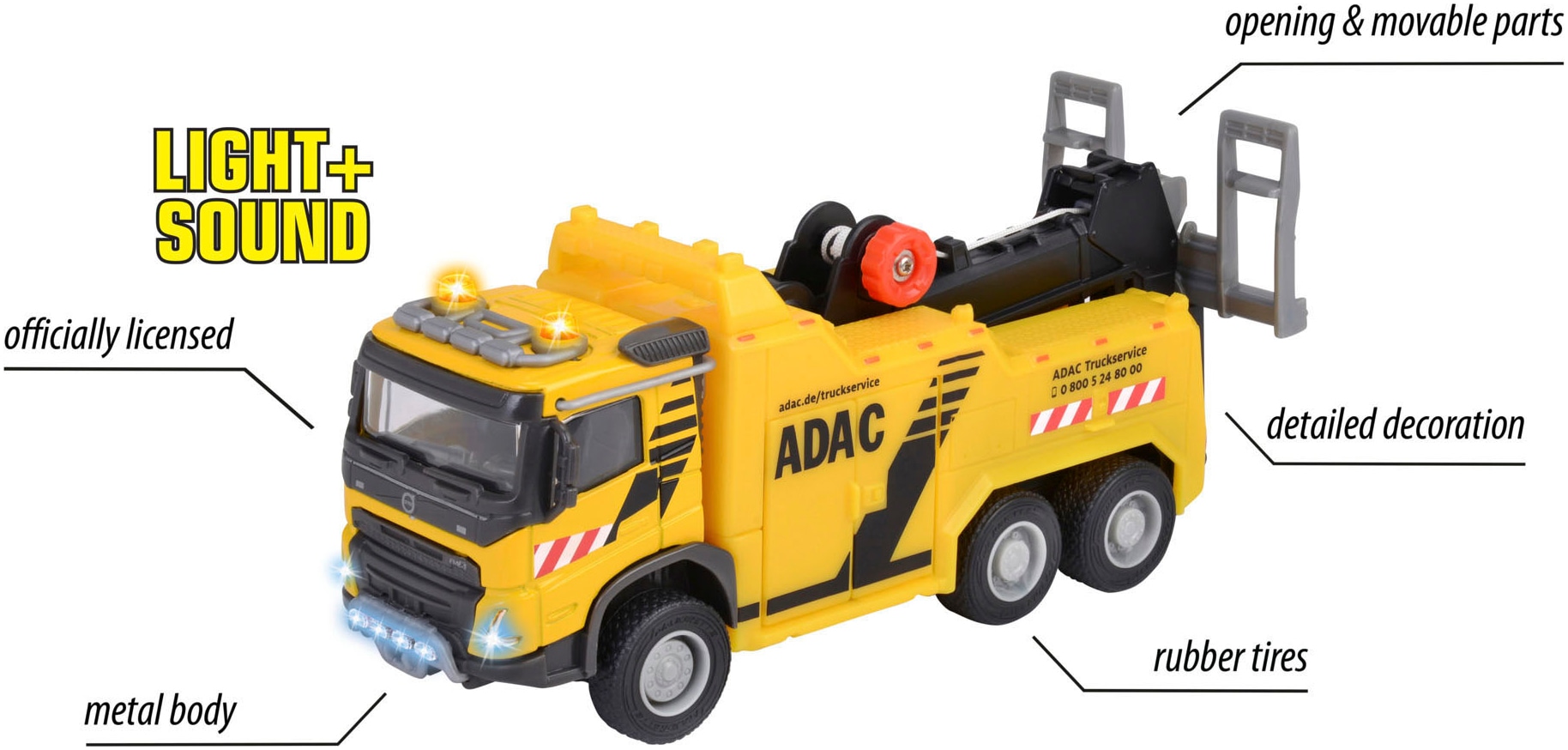 majORETTE Spielzeug-Abschlepper »Volvo Truck Abschleppwagen ADAC«