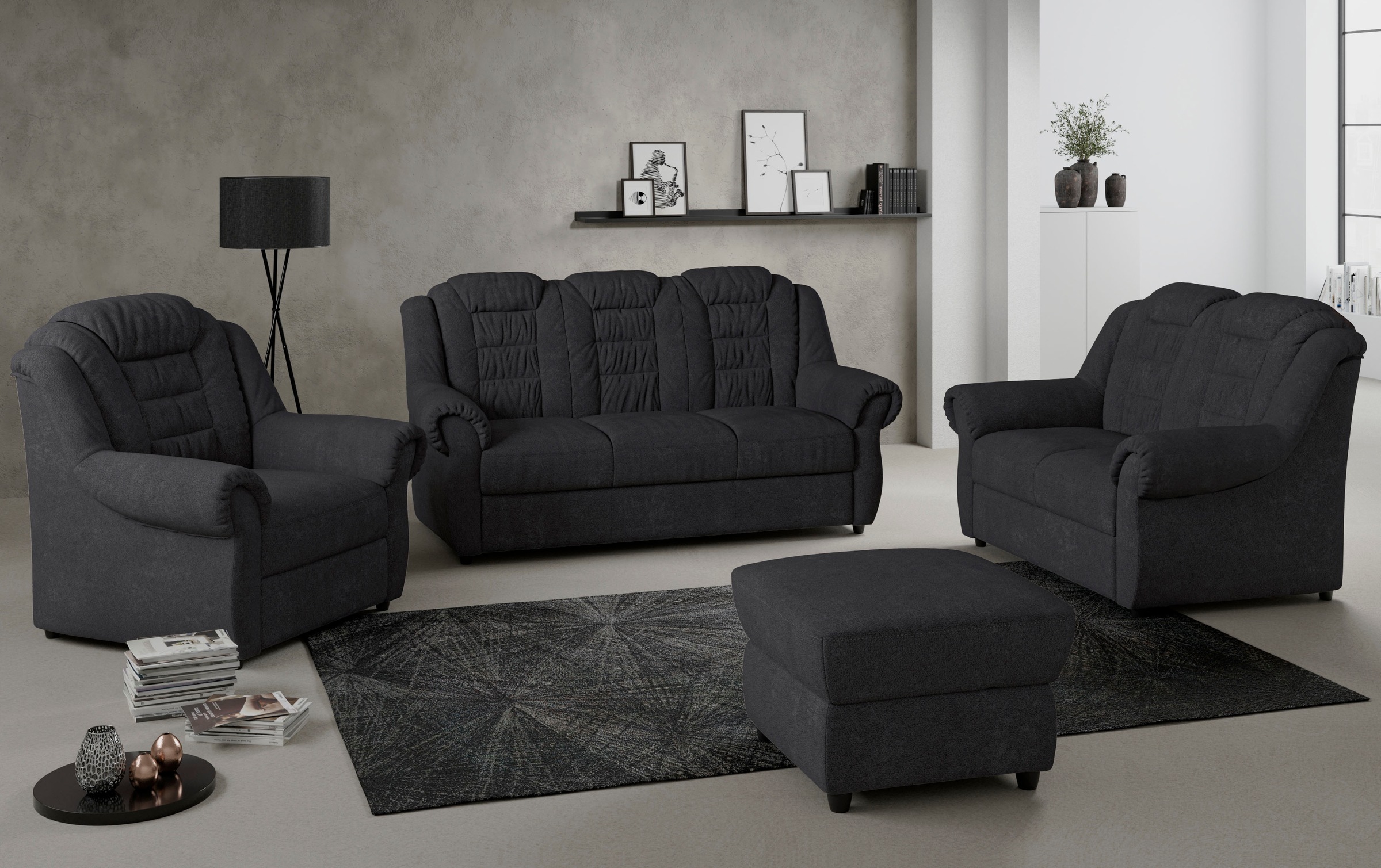 Home affaire 3-Sitzer »Boston«, mit hoher Rückenlehne in klassischem Design