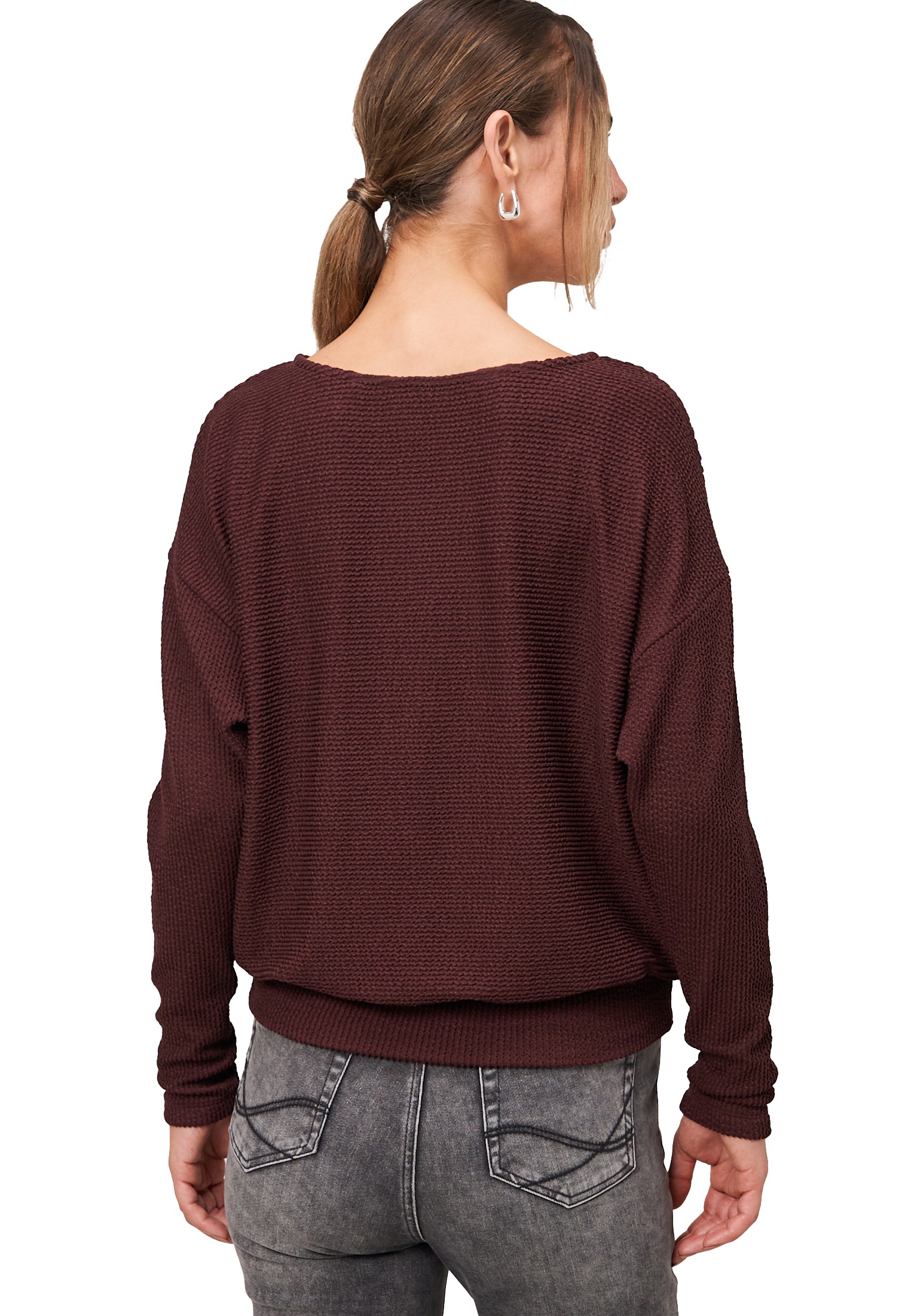Zero Langarmshirt »Jerseyshirt strukturiert langarm«