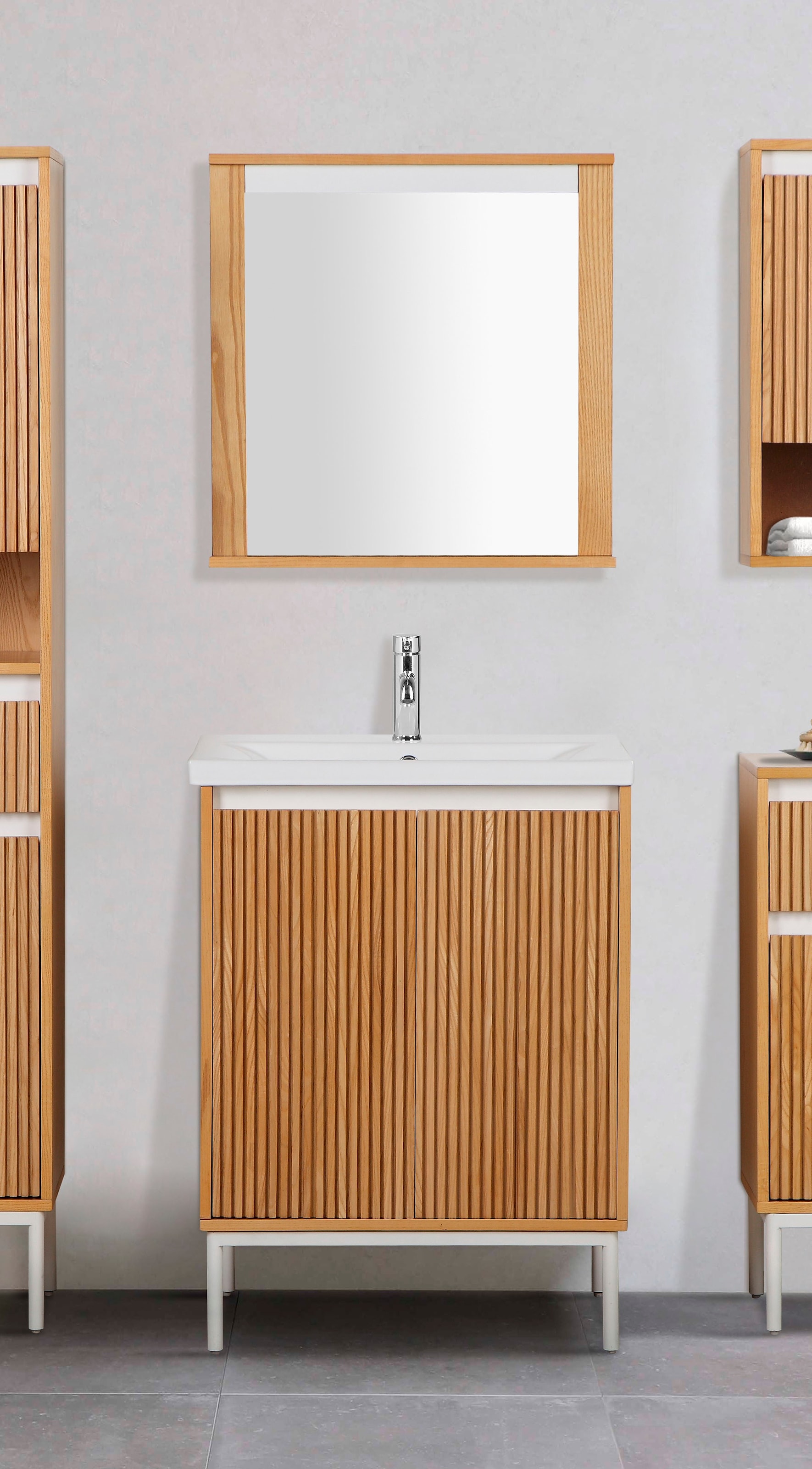 welltime Badspiegel »Falun«, Badspiegel mit Ablage, Breite 55 cm