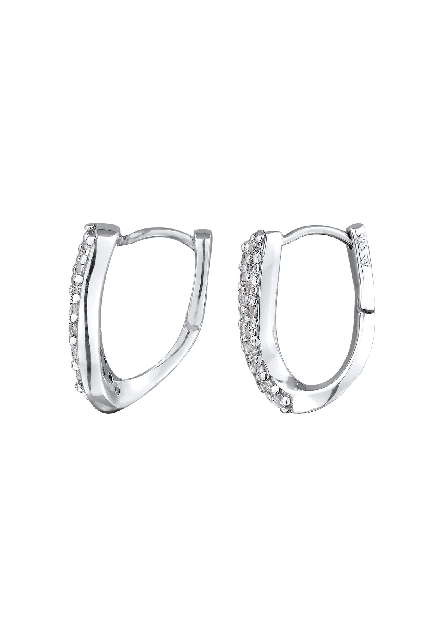 Elli Paar Creolen »Ohrringe Creolen Zirkonia Weiß 925 Sterling Silber«
