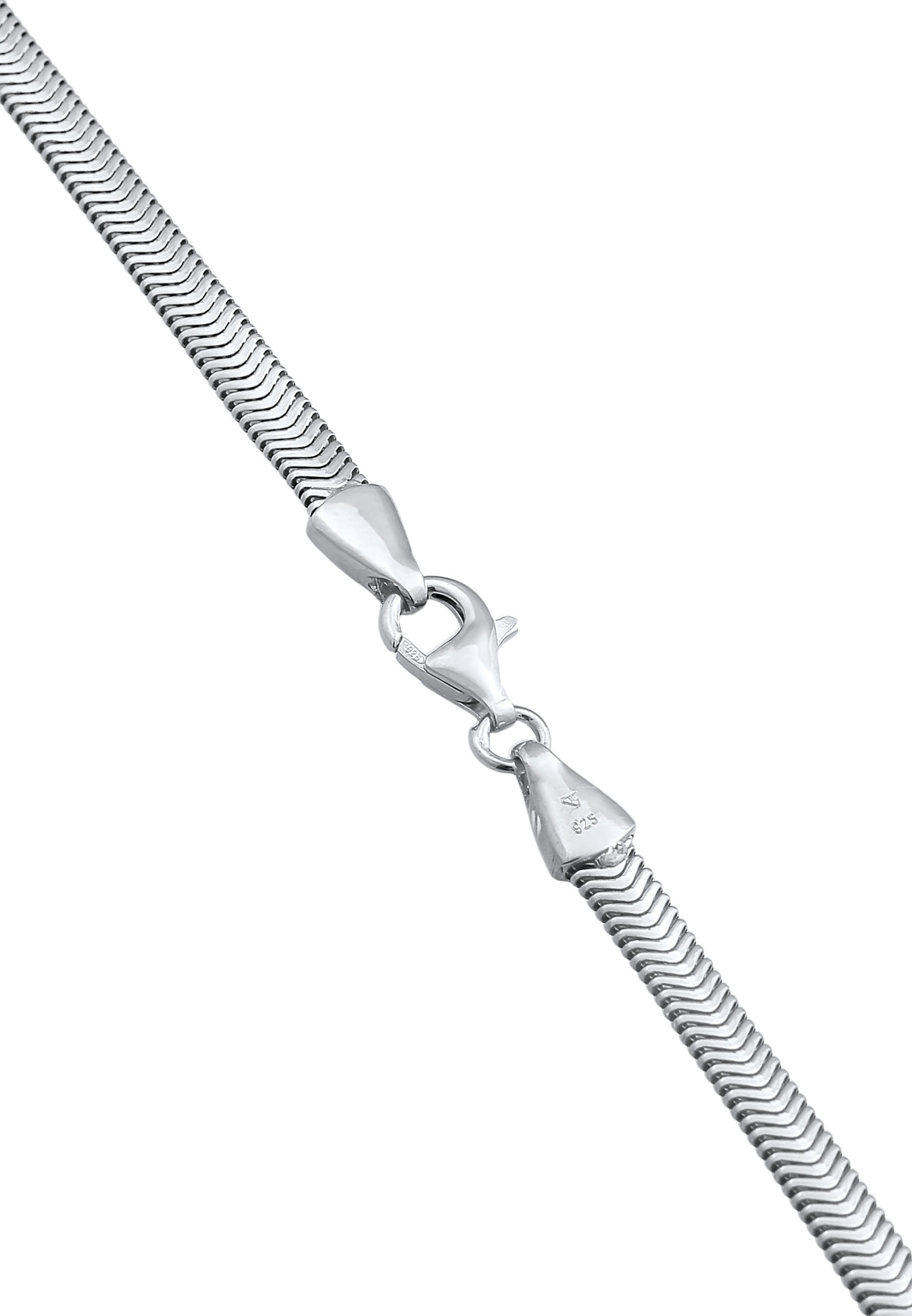 Kuzzoi Silberkette »Halskette Flache Schlangenkette Fischgräte 925 Silber«
