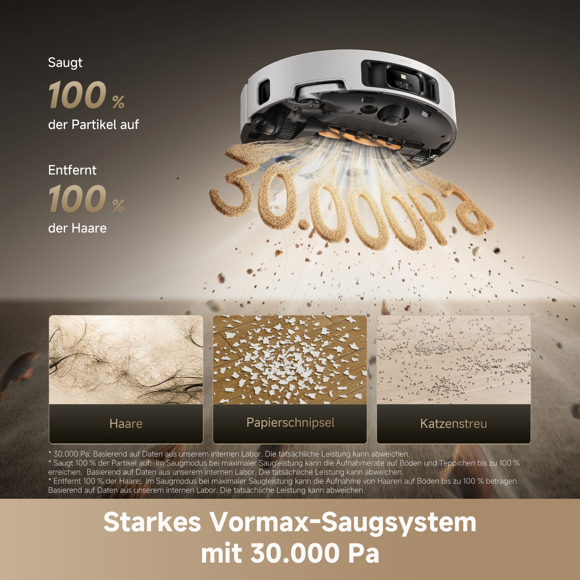 Dreame Saugroboter »mit Wischfunktion Matrix 10 Ultra« Mop-Wechsel, drei Reinigungsmittel, überwindet Hindernisse, 30.000 Pa