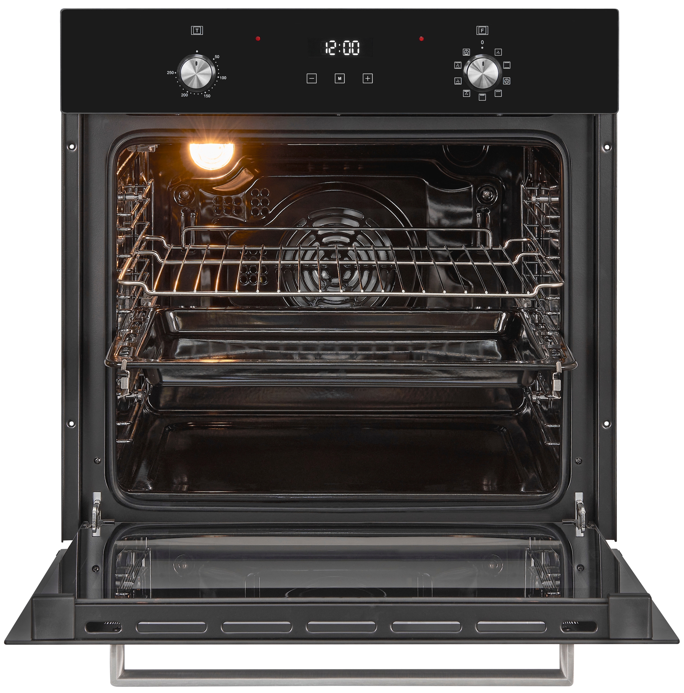 exquisit Backofen  »EBE76-9-H-020 schwarz«, mit 1-fach-Teleskopauszug