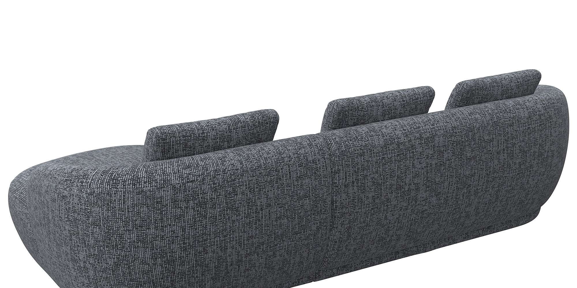 FLEXLUX Wohnlandschaft »Torino, rund, L-Form, Sofa-Ecke mit Recamiere, Longchair-Sofa«, Modernes, organisches Sofa-Design, Kaltschaum, Wellenunterfederung