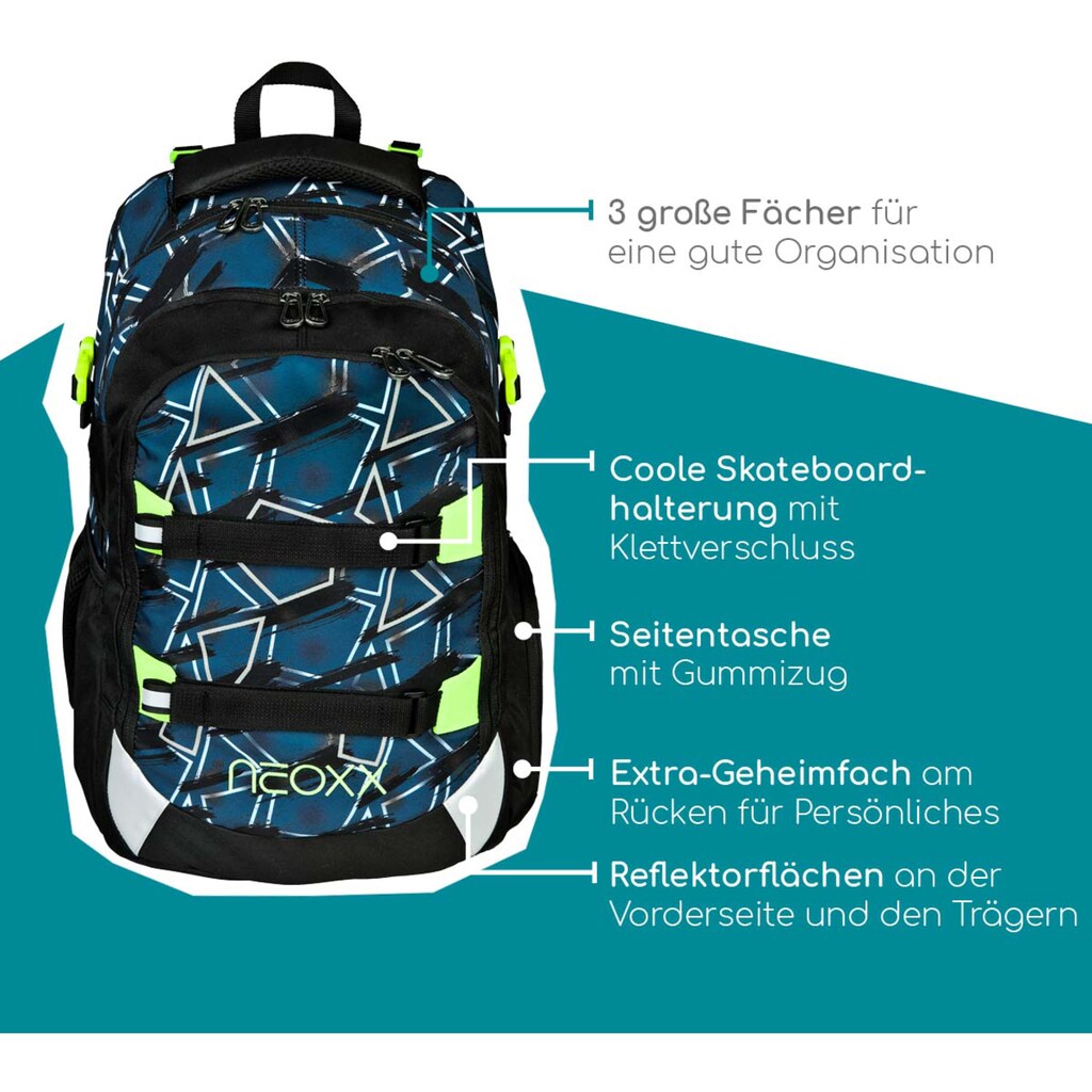 neoxx Schulrucksack »Active, Flash yourself«, reflektierende Details