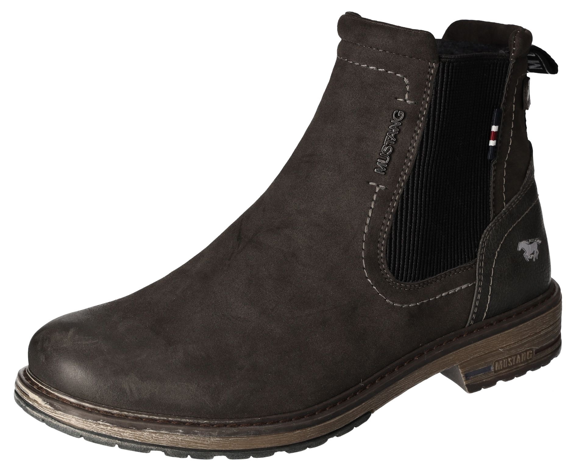 Chelseaboots, Schlupfboots, Stiefelette, Blockabsatz, seitlicher Stretcheinsatz