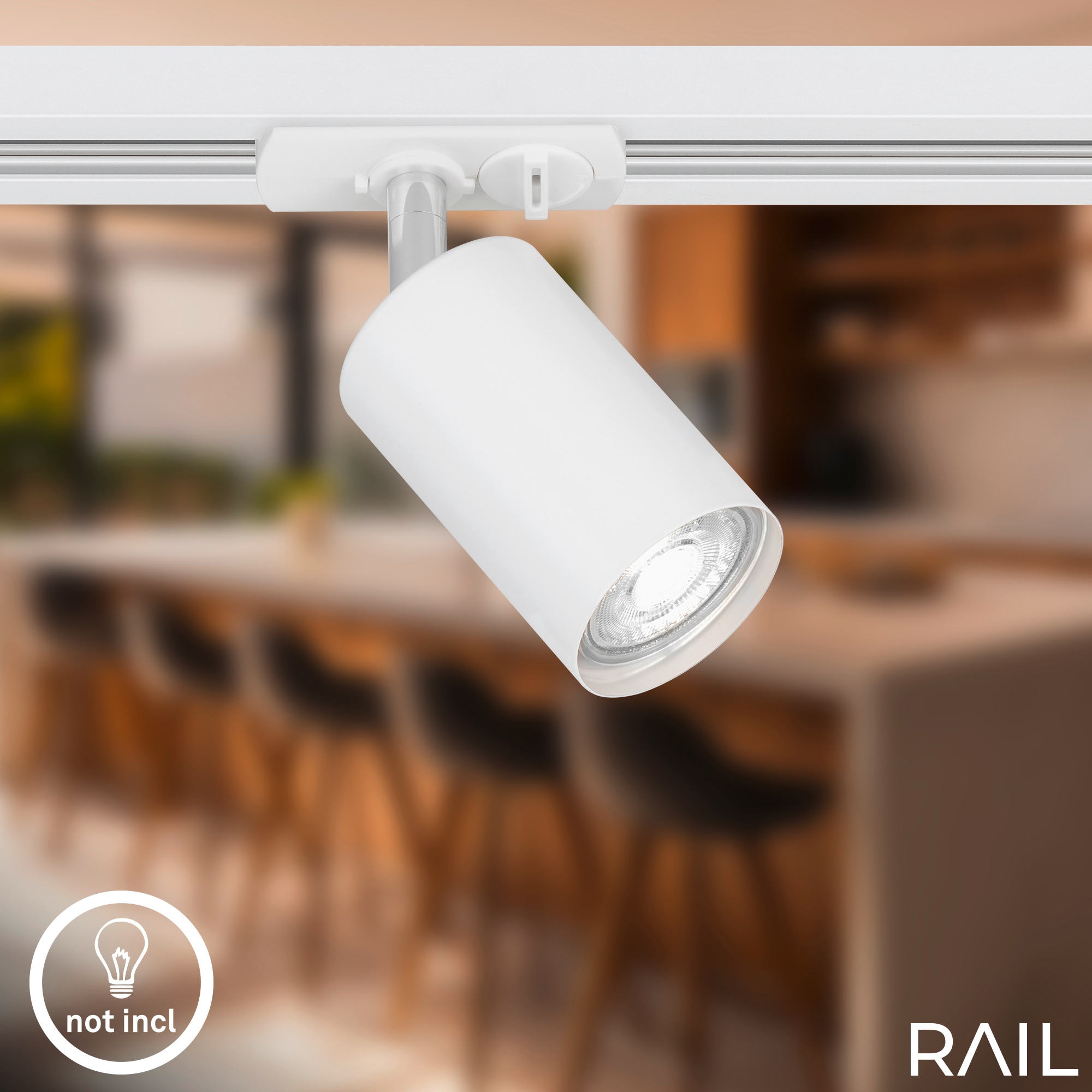Briloner Leuchten Schienensystem-Sets »RAIL« GU10 9 Stk. Schienensystem Rail 1,5 m Weiß max. 9W Decke Wohnzimmer Büro Küche