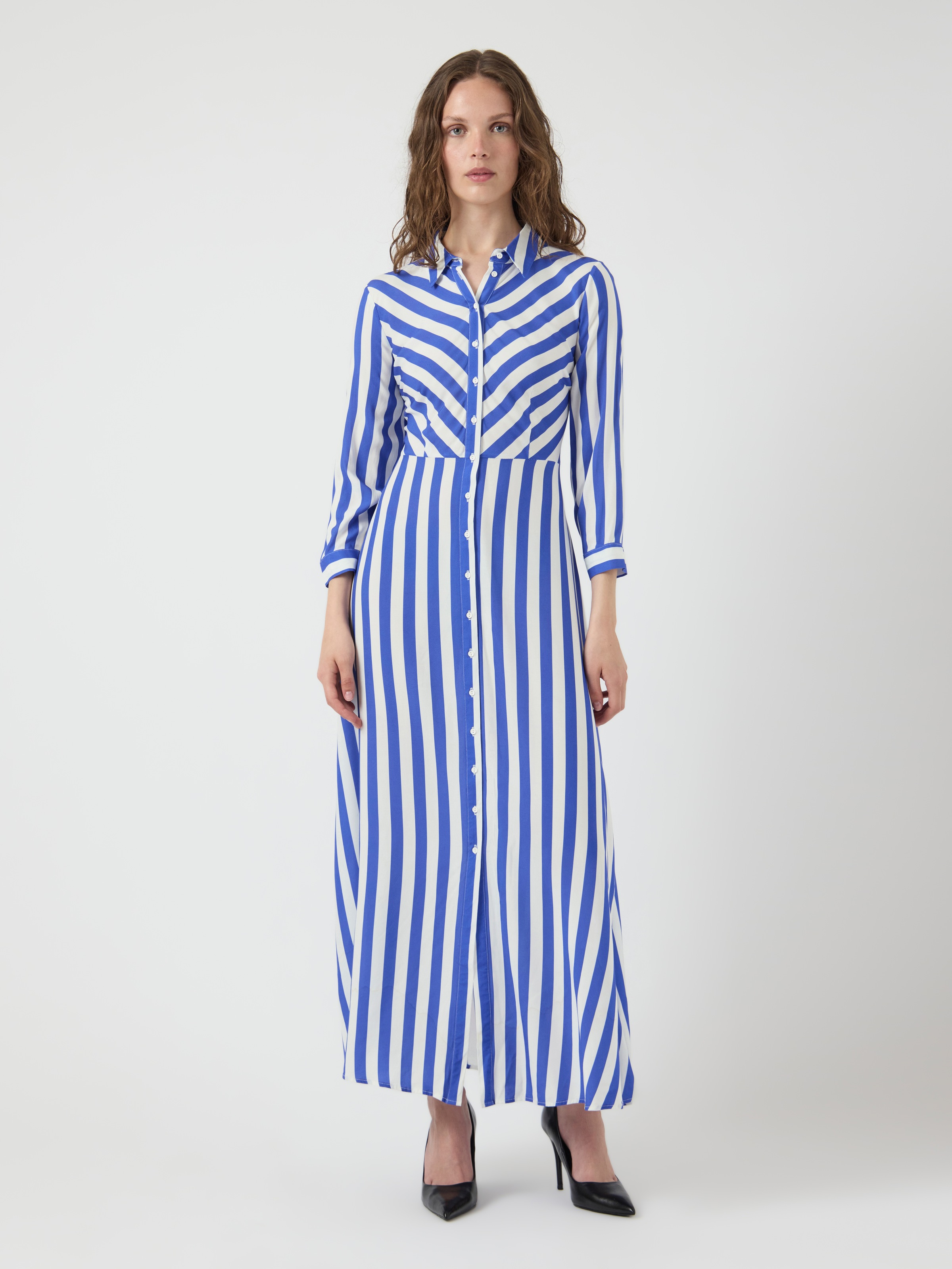 Y.A.S Hemdblusenkleid »YASSAVANNA LONG SHIRT DRESS«, mit 3/4 Ärmel