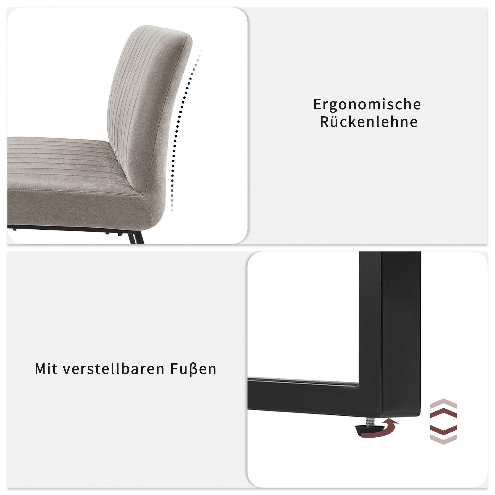OTTO home Essgruppe »Hennia« Set, 4 tlg. Tischplatte aus Melamin, 2 Freischwinger, Bank, Metallgestell