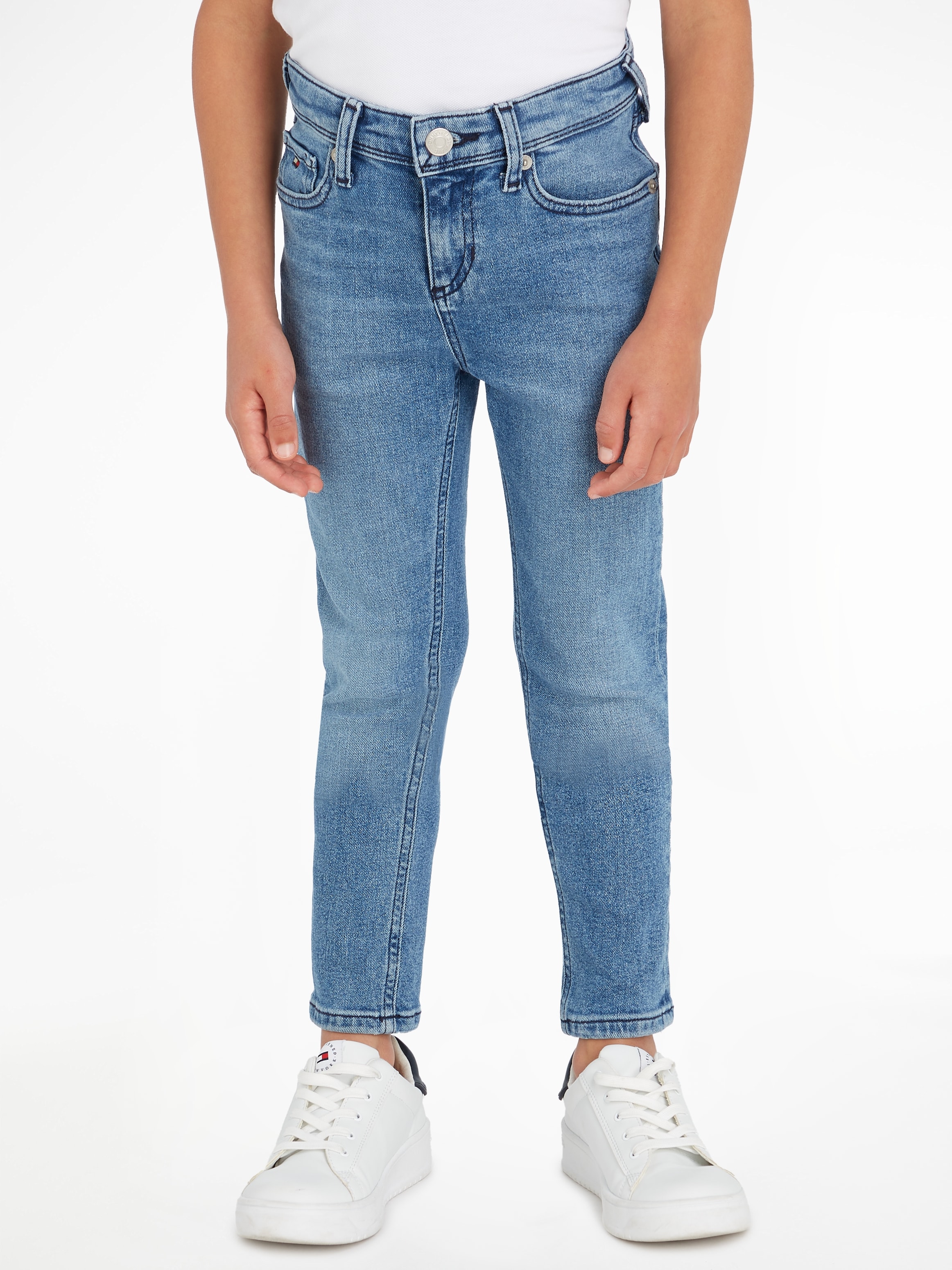 Tommy Hilfiger Stretch-Jeans »SCANTON Y MID BLUE«, mit Leder-Badge im OTTO  Online Shop