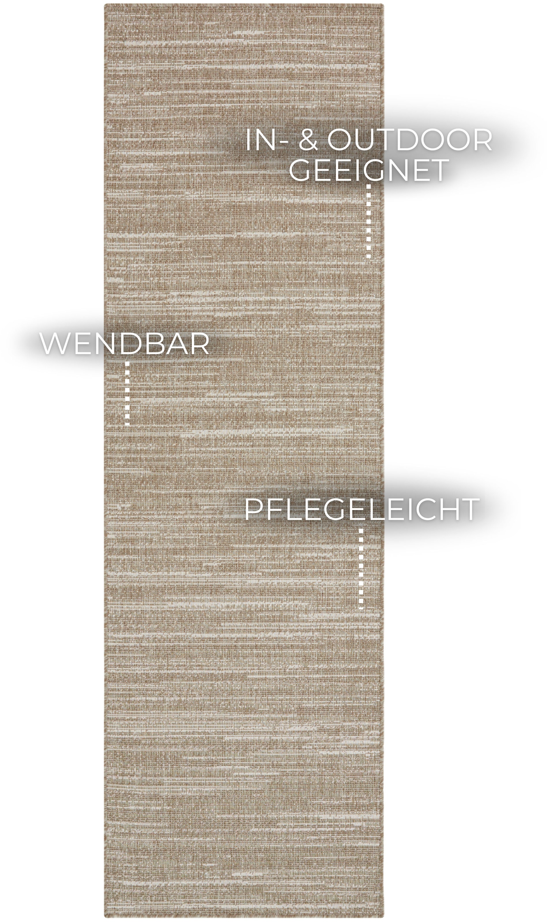 ELLE DECORATION Läufer »Mèlange« rechteckig 5 mm Höhe Flachgewebe, In-& Outdoor, Modern, Wendeteppich, Balkon, Wohnzimmer