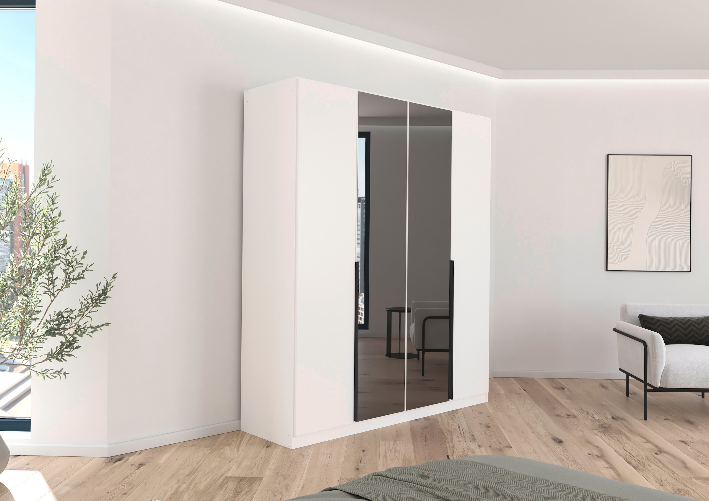 INOSIGN BY RAUCH Drehtürenschrank »Ferris Schrank Breite 2,10m BESTSELLER Schlafzimmerschrank«, Kleiderschrank mit Spiegel in den Ausführungen BASIC/CLASSIC/PREMIUM