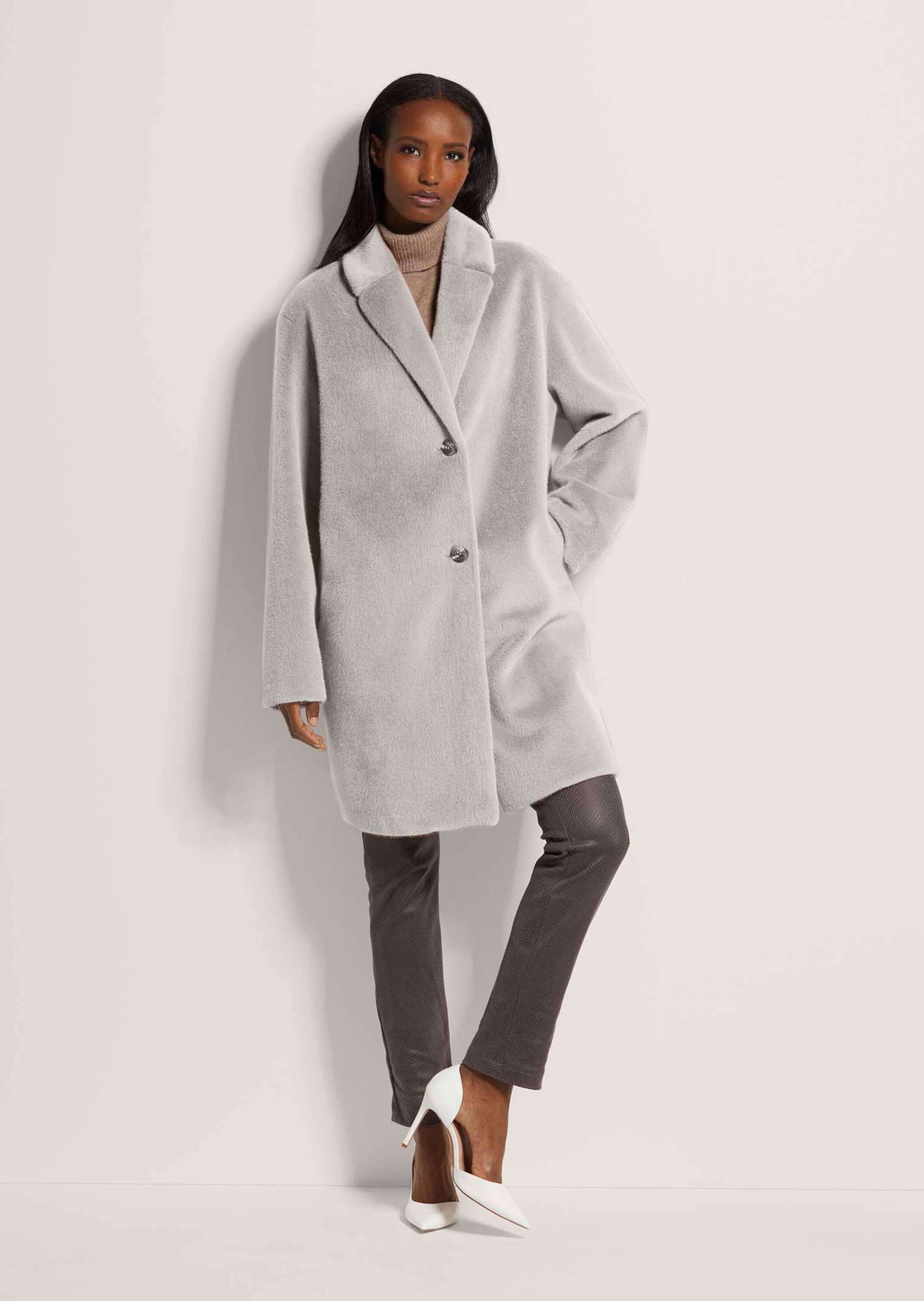 MADELEINE Langmantel »Webpelzmantel Kunstpelzmantel mit Reverskragen« Softer Webpelzmantel