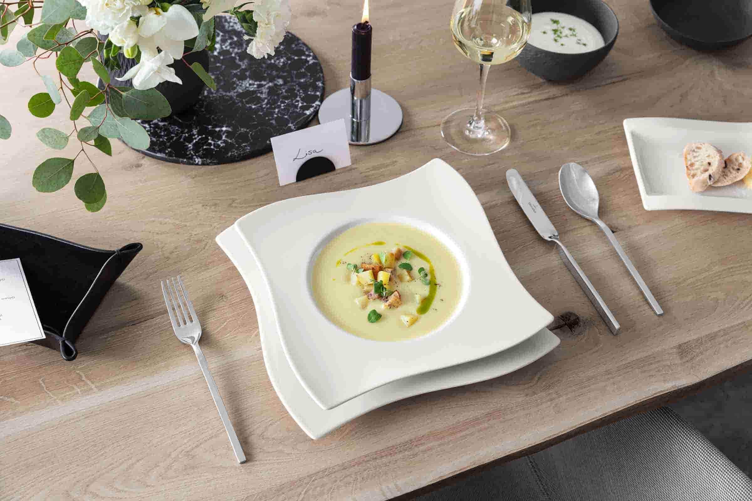 Villeroy & Boch Suppenteller »Suppenteller NewWave ø 24 cm 4er Set weiß«
