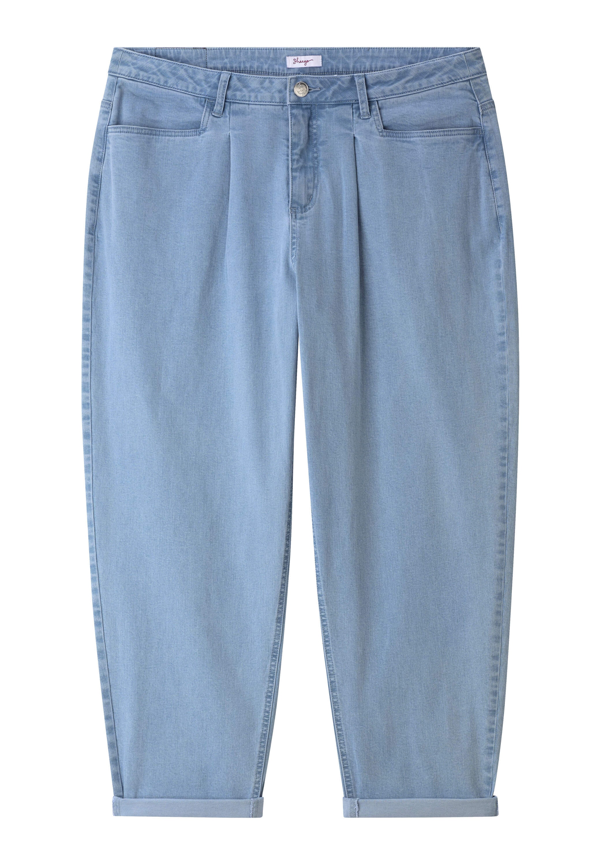 Sheego Bequeme Jeans »Jeans Jeans mit Barrel-Leg und Turn-ups«