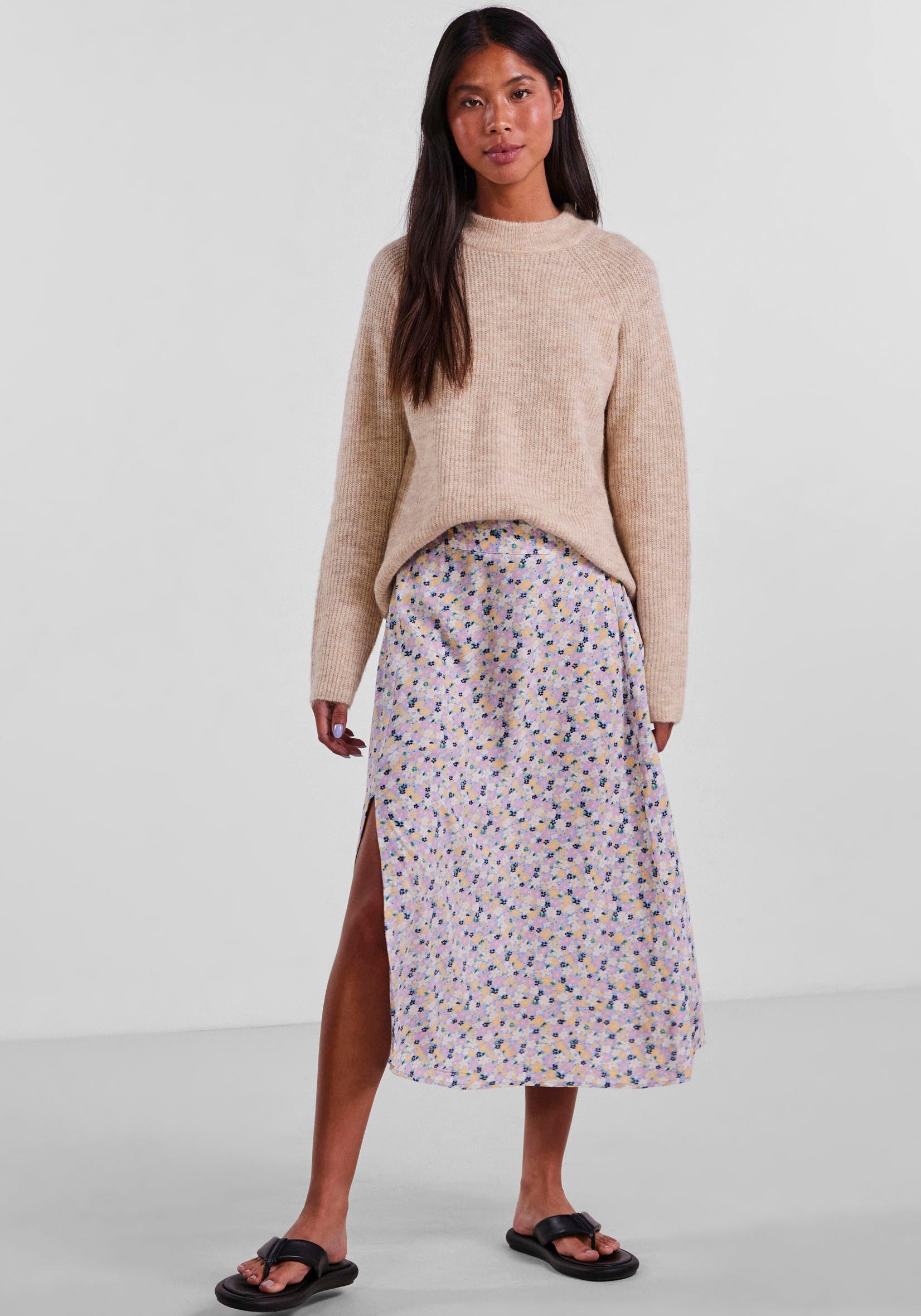 pieces Rundhalspullover »PCELLEN LS O-NECK KNIT NOOS BC«
