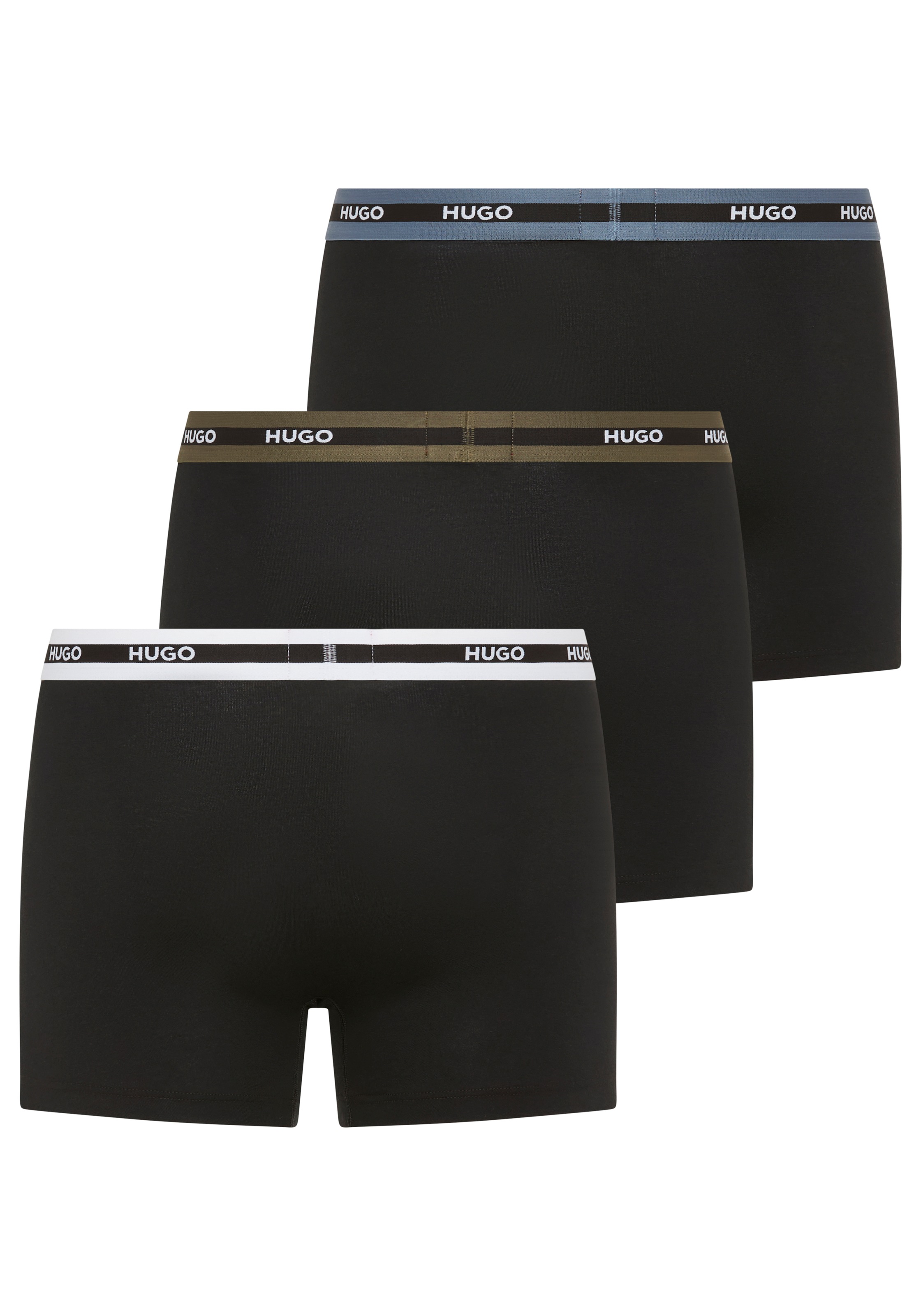 HUGO Underwear Trunk »BOXERBR TRIPL PLANET« kontrastfarbener Bund mit Logo