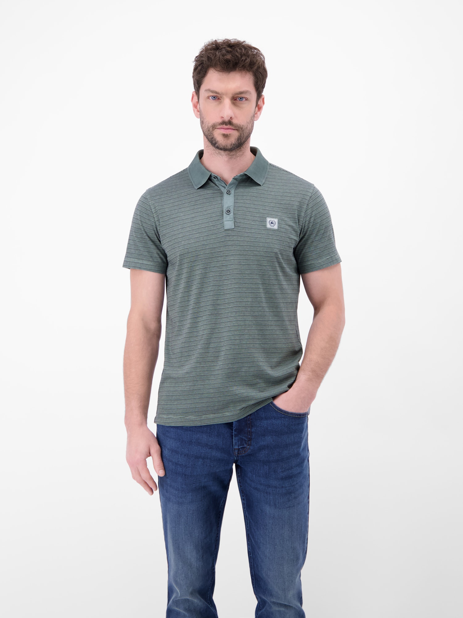 LERROS Poloshirt »Poloshirt mit Fineliner-Optik, 100 % Baumwolle«