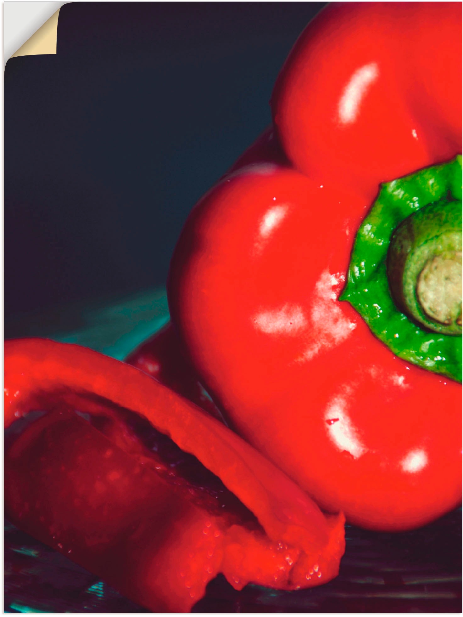 Artland Wandbild »Rote Paprika«, Lebensmittel, (1 St.), in vielen Größen & Produktarten -Leinwandbild, Poster, Wandaufkleber / Wandtattoo auch für Badezimmer geeignet