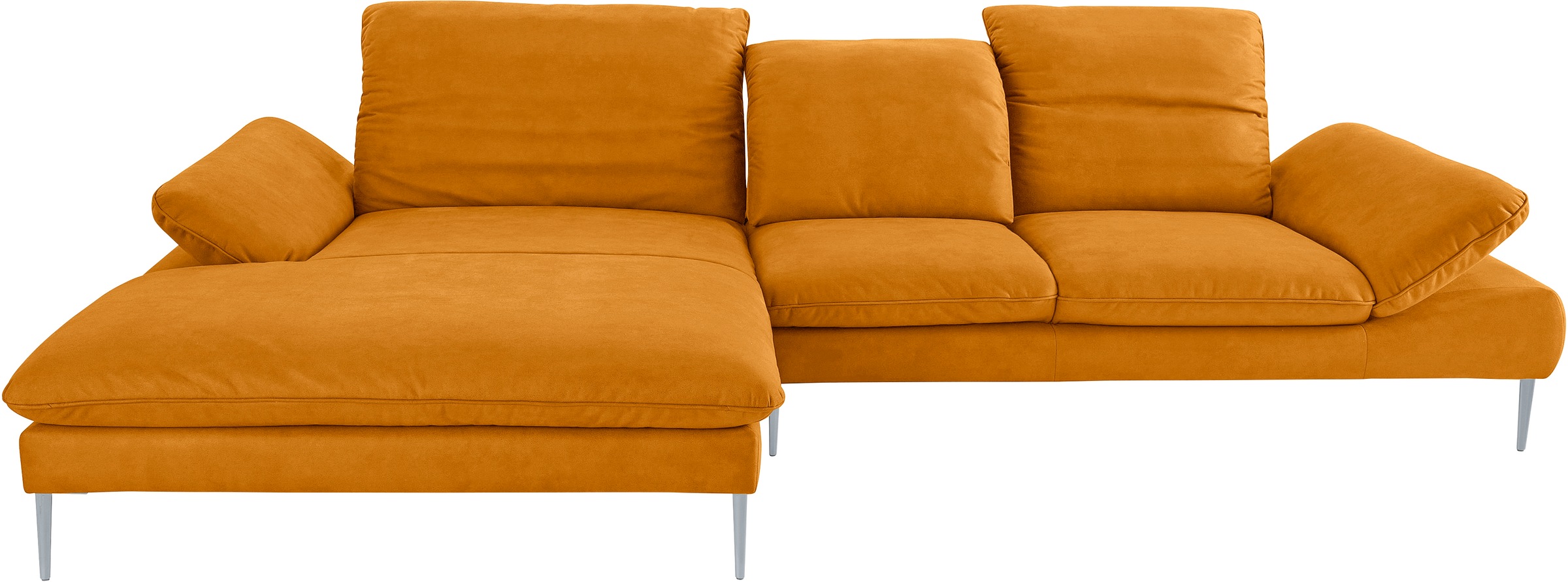 W.SCHILLIG Ecksofa »enjoy&MORE, Designsofa, bequem, zeitlos und elegant, L-Form«, mit Sitztiefenverstellung, Füße silber matt, Breite 340 cm