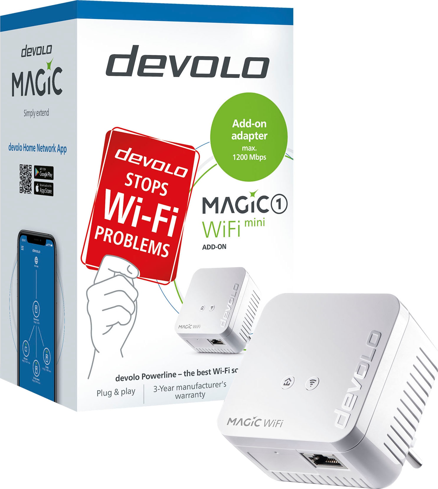 DEVOLO WLAN-Repeater jetzt LAN, OTTO bei Ergänzung WiFi 1x Powerline + 1 Mesh)« WLAN, »Magic bestellen (1200Mbit, mini