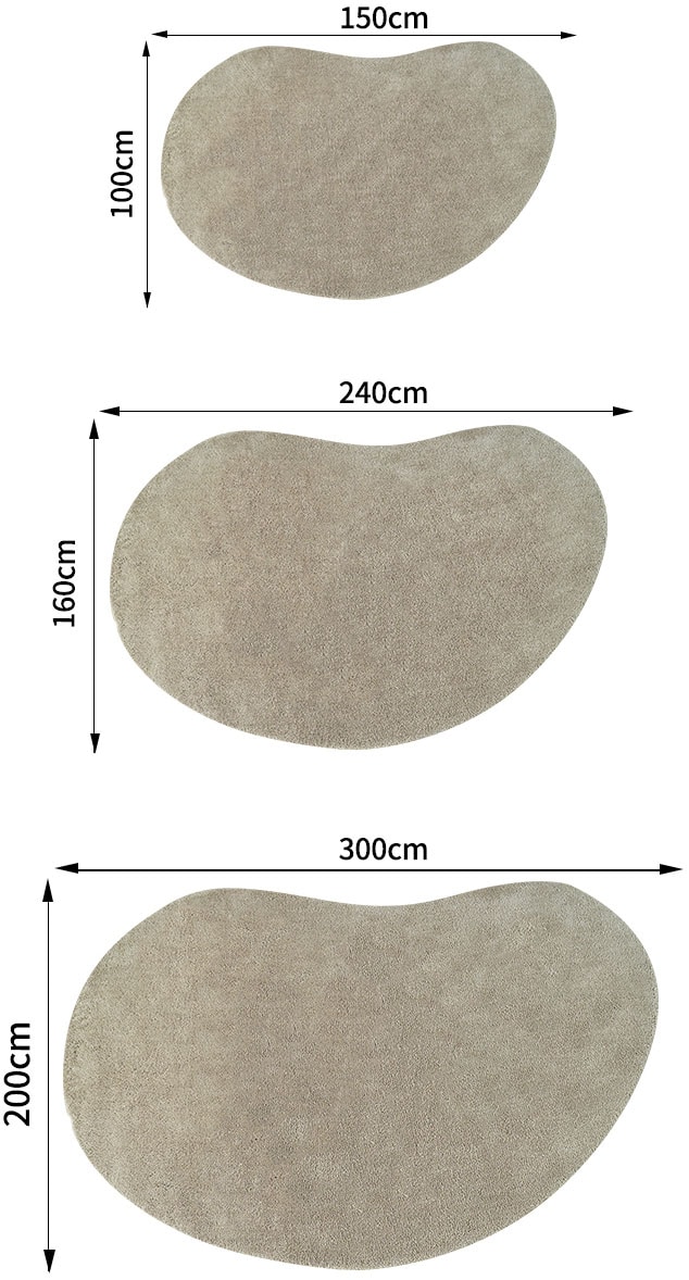 LeGer Home by Lena Gercke Hochflor-Teppich »Halrum, einfarbig, besondere Form, modern«, U-förmig, 25 mm Höhe, organische Form, bean shape, kuschelig, Wohnzimmer, Schlafzimmer