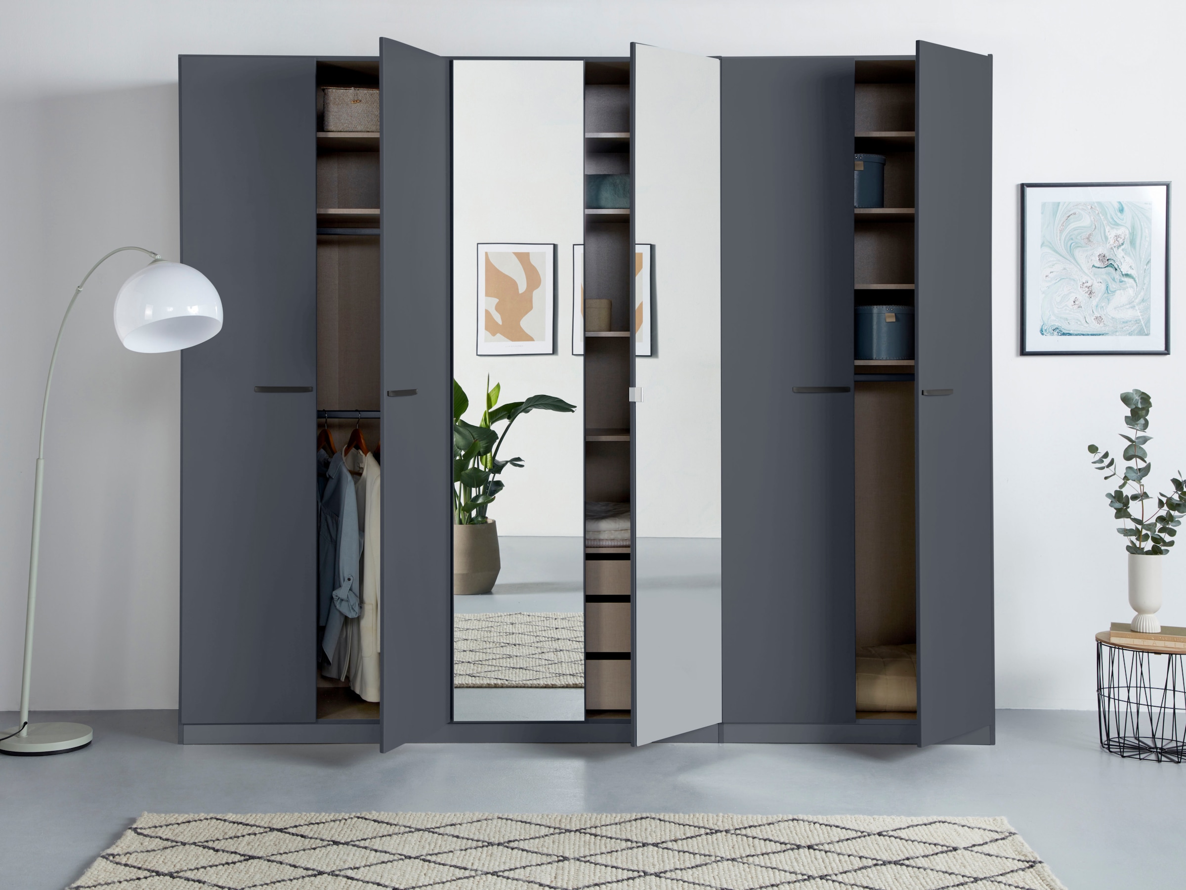 rauch Drehtürenschrank »Kleiderschrank Schrank Garderobe TOPSELLER OTELI inkl. Inneneinteilung«, mit 3 Innenschubladen extra Böden optional mit Spiegel MADE IN GERMANY