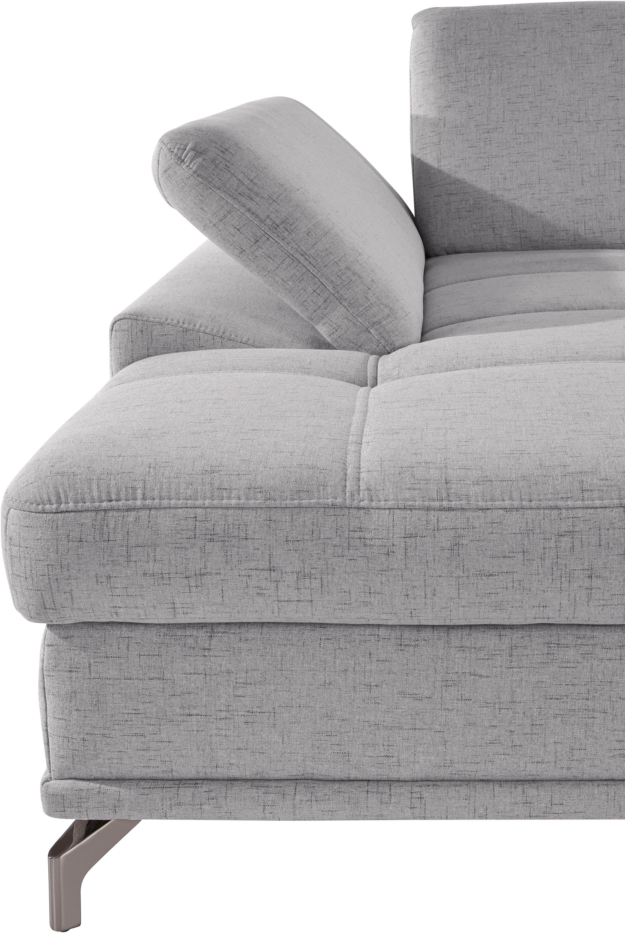 PLACES OF STYLE Ecksofa »Costello L-Form, B: 301 cm mit Sitztiefen-, Armteilverstellung &« 3 Nierenkissen, optional Bettfunktion & Bettkasten