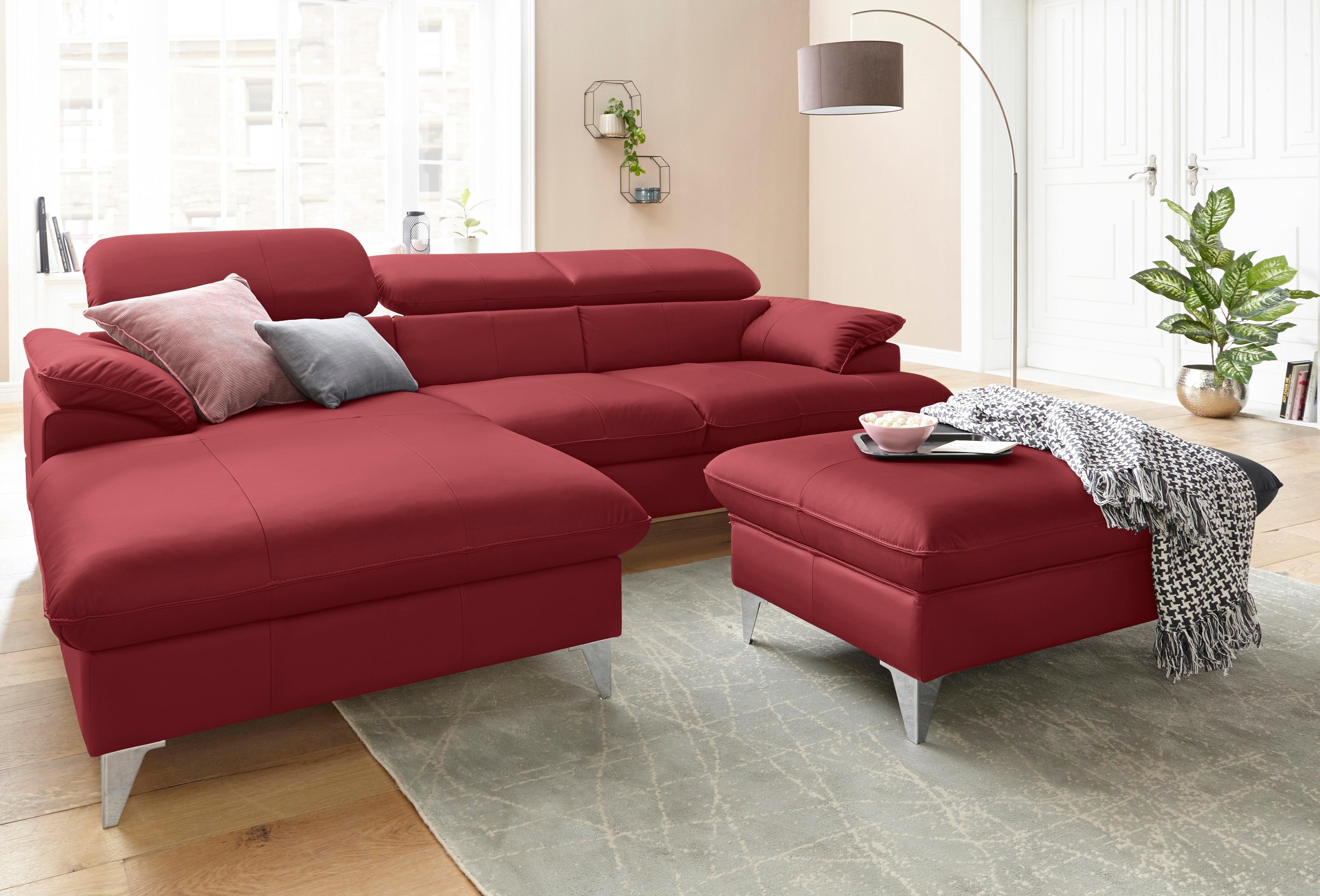 COTTA Ecksofa »Caluso L-Form«, inklusive Kopfteilverstellung, wahlweise mit Bettfunktion