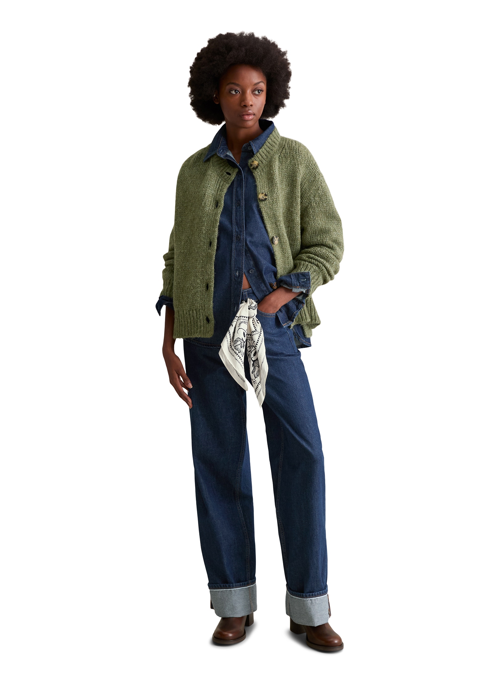 Marc O'Polo DENIM Cardigan »relaxed«, aus kuschligem Schurwolle-Alpakawolle-Mix