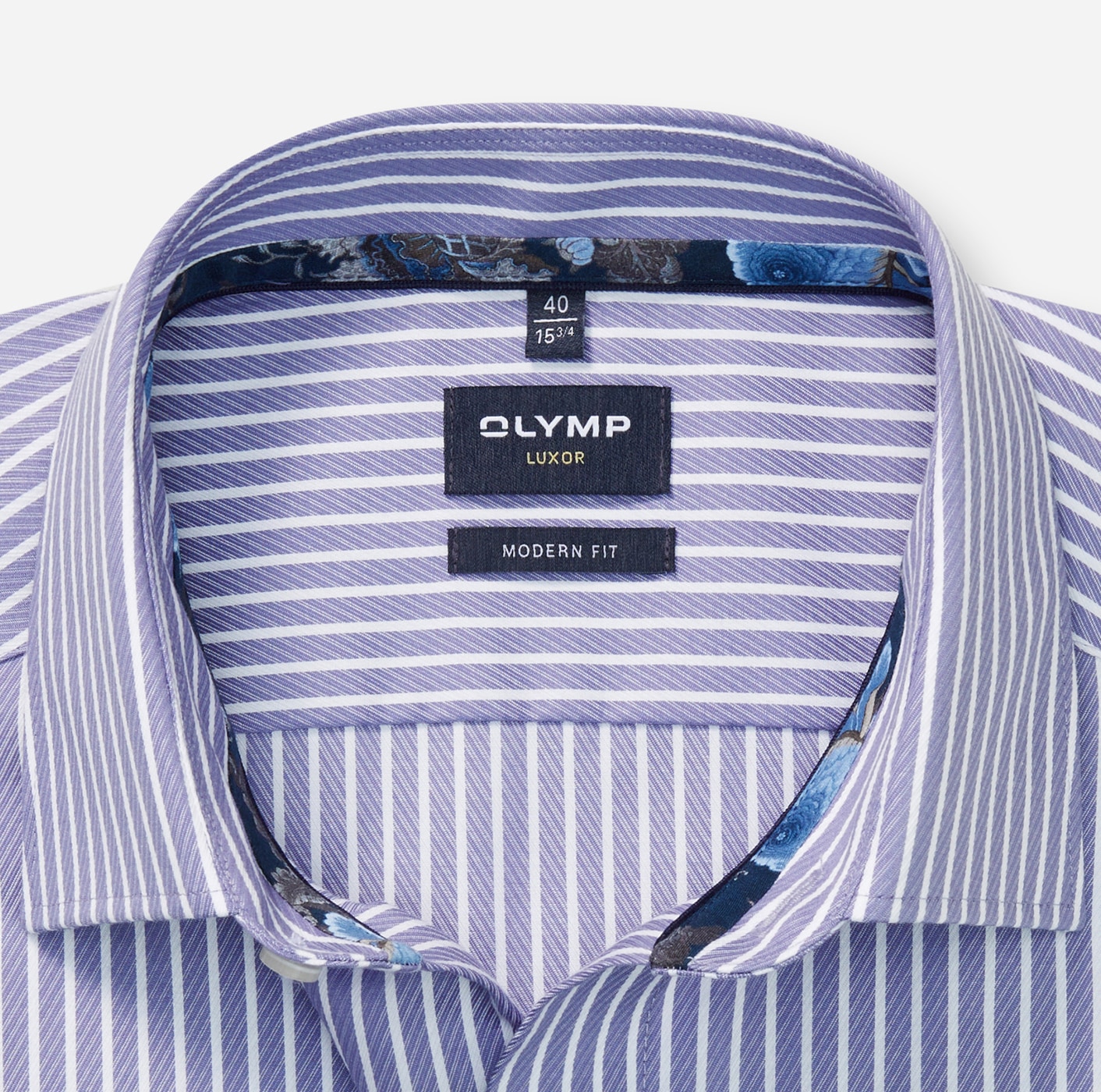 OLYMP Langarmhemd »Luxor«, modern fit, gestreift, Businesshemd, New Kentkragen