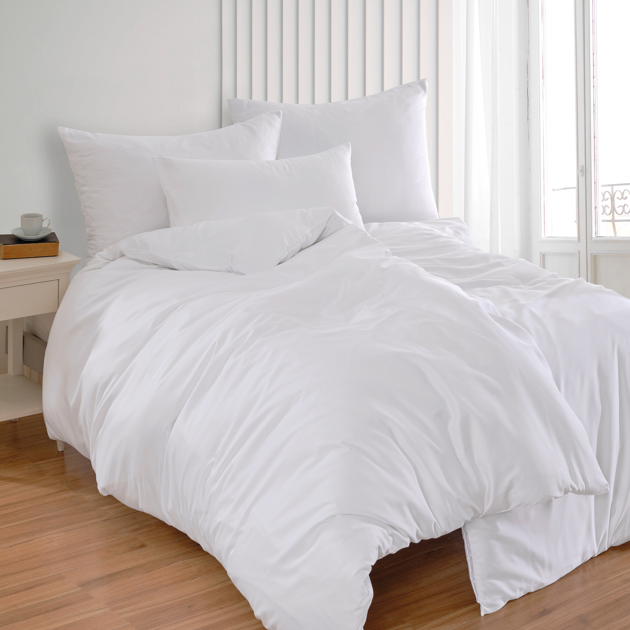 Florella Bettwäsche »Uni weiß Edel-Satin,  100% Baumwolle« 2 Stk.