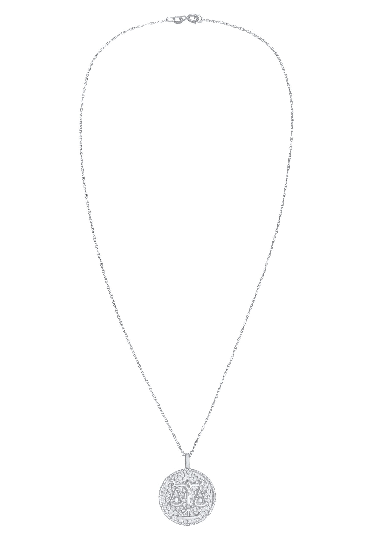 Elli Kette mit Anhänger »Halskette Sternzeichen Waage Astro Münze Antik 925 Silber«