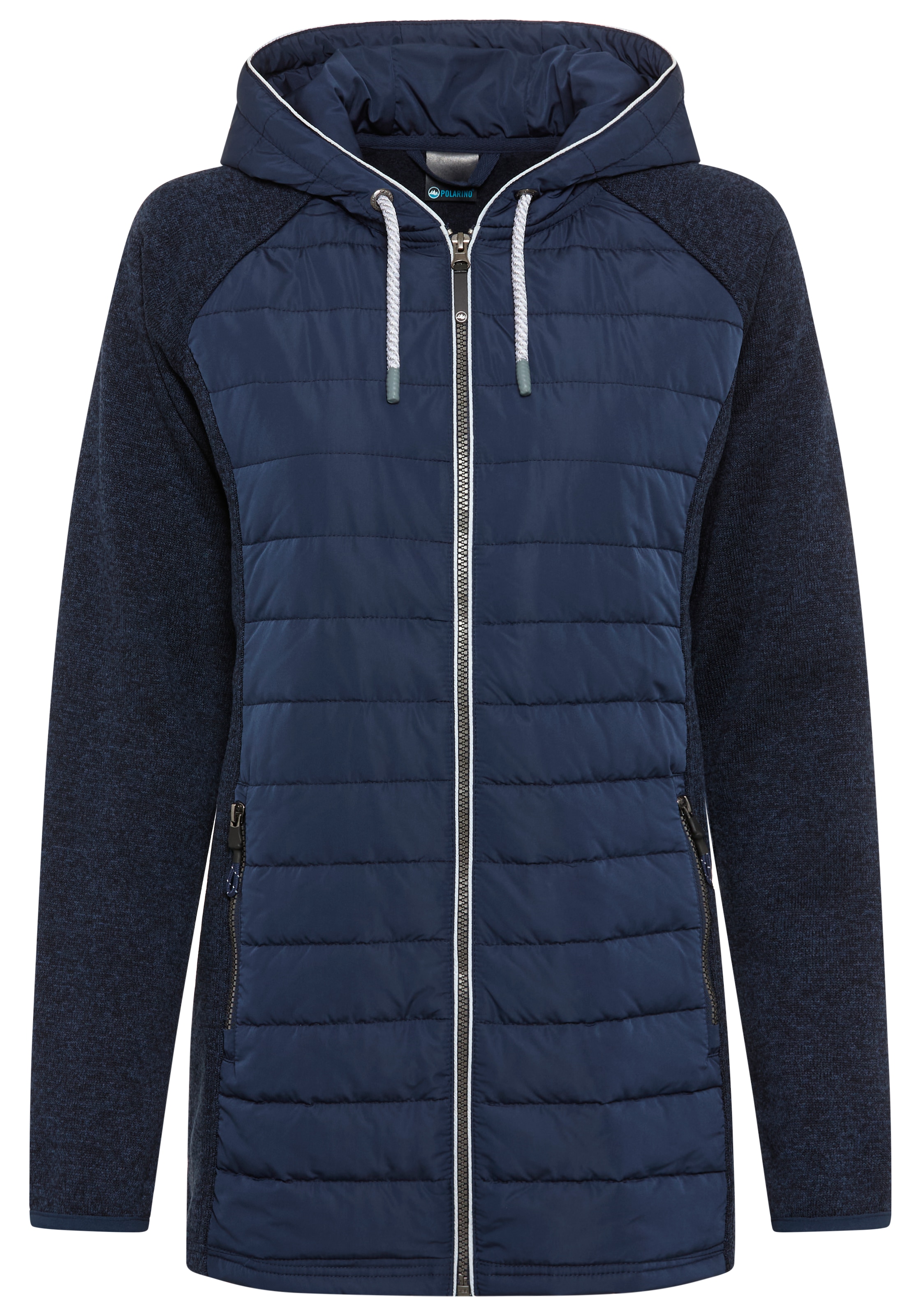 Polarino Strickfleecejacke, mit Kapuze, Leichte Hybridjacke für den Übergang