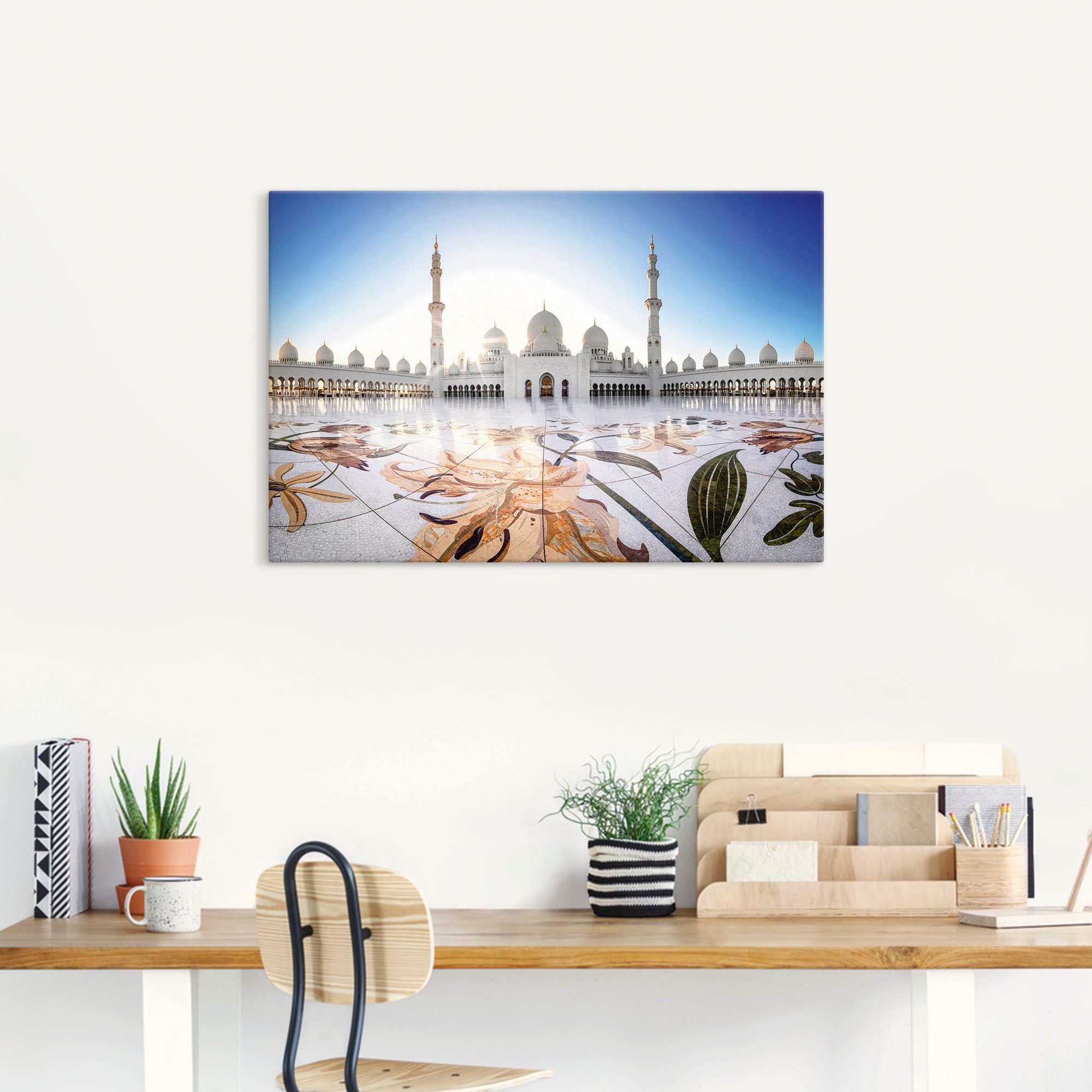 Artland Wandbild »Scheich-Zayid-Moschee II«, Gebäude, (1 St.), als Alubild, Leinwandbild, Wandaufkleber oder Poster in versch. Größen