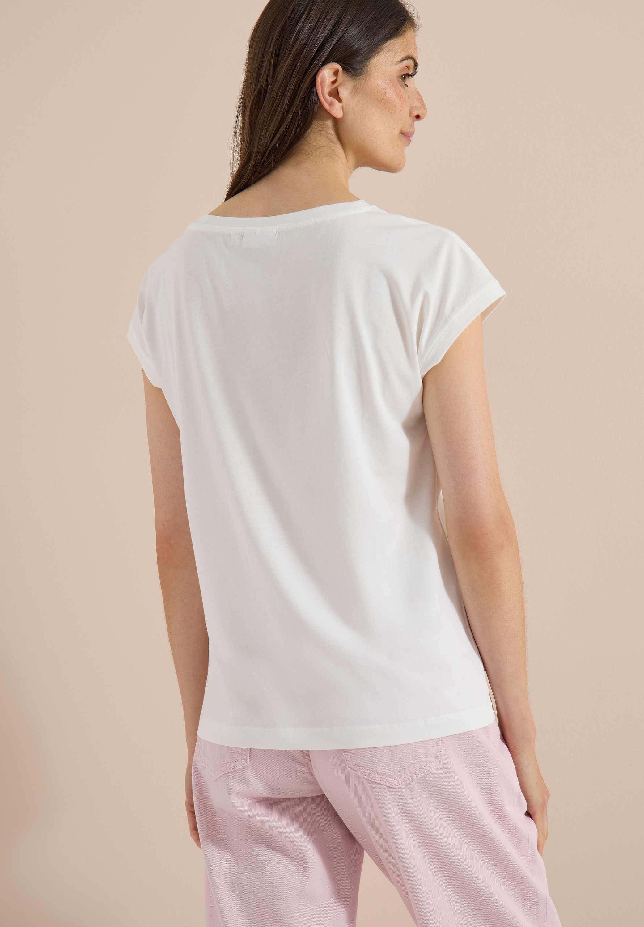 Cecil Kurzarmshirt Sommershirt mit Boat Neck und Frontprint
