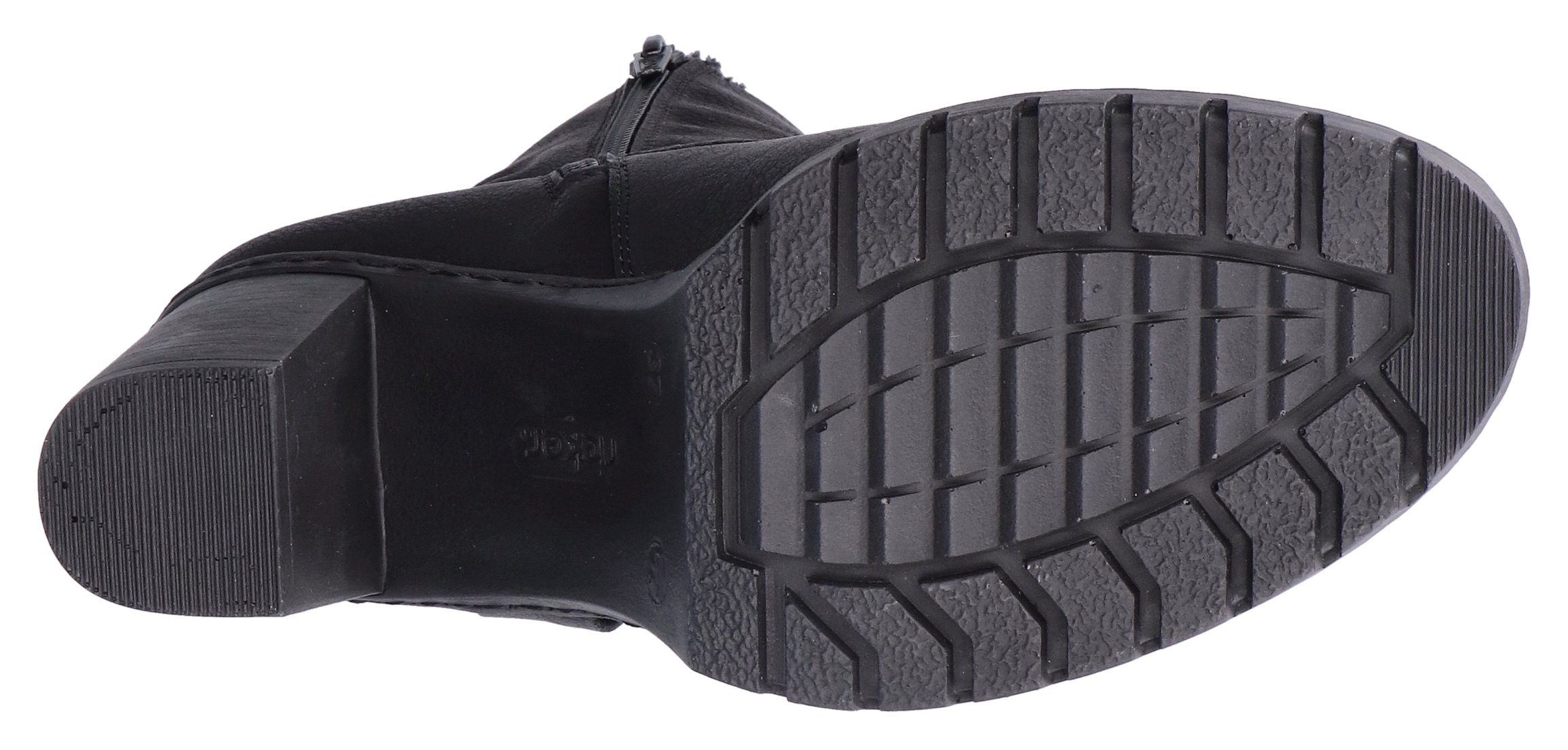 Rieker Westernstiefelette, Biker-Stiefelette, Blockabsatz, Warmfutter, mit gerafftem Schaft