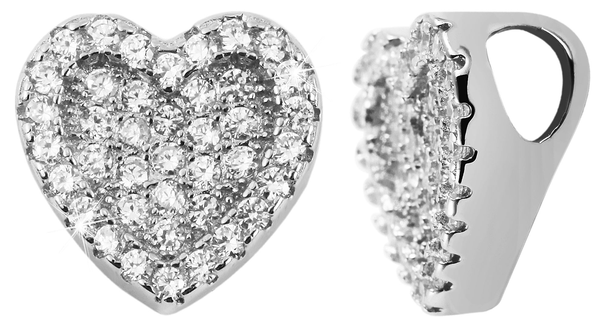 Adelia´s Herzanhänger »Damen Anhänger ¿ Herz Herzanhänger aus 925 Silber mit Zirkonia«
