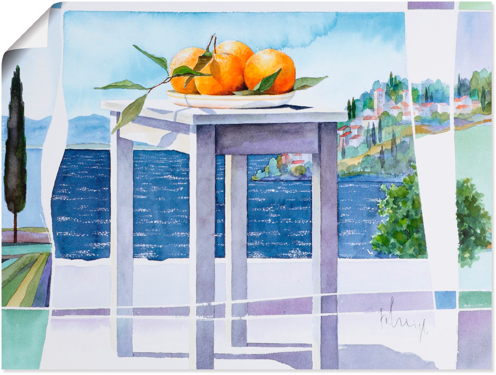 Artland Wandbild »Südliche Sonne I«, Europa, (1 St.), in vielen Größen & Produktarten -Leinwandbild, Poster, Wandaufkleber / Wandtattoo auch für Badezimmer geeignet