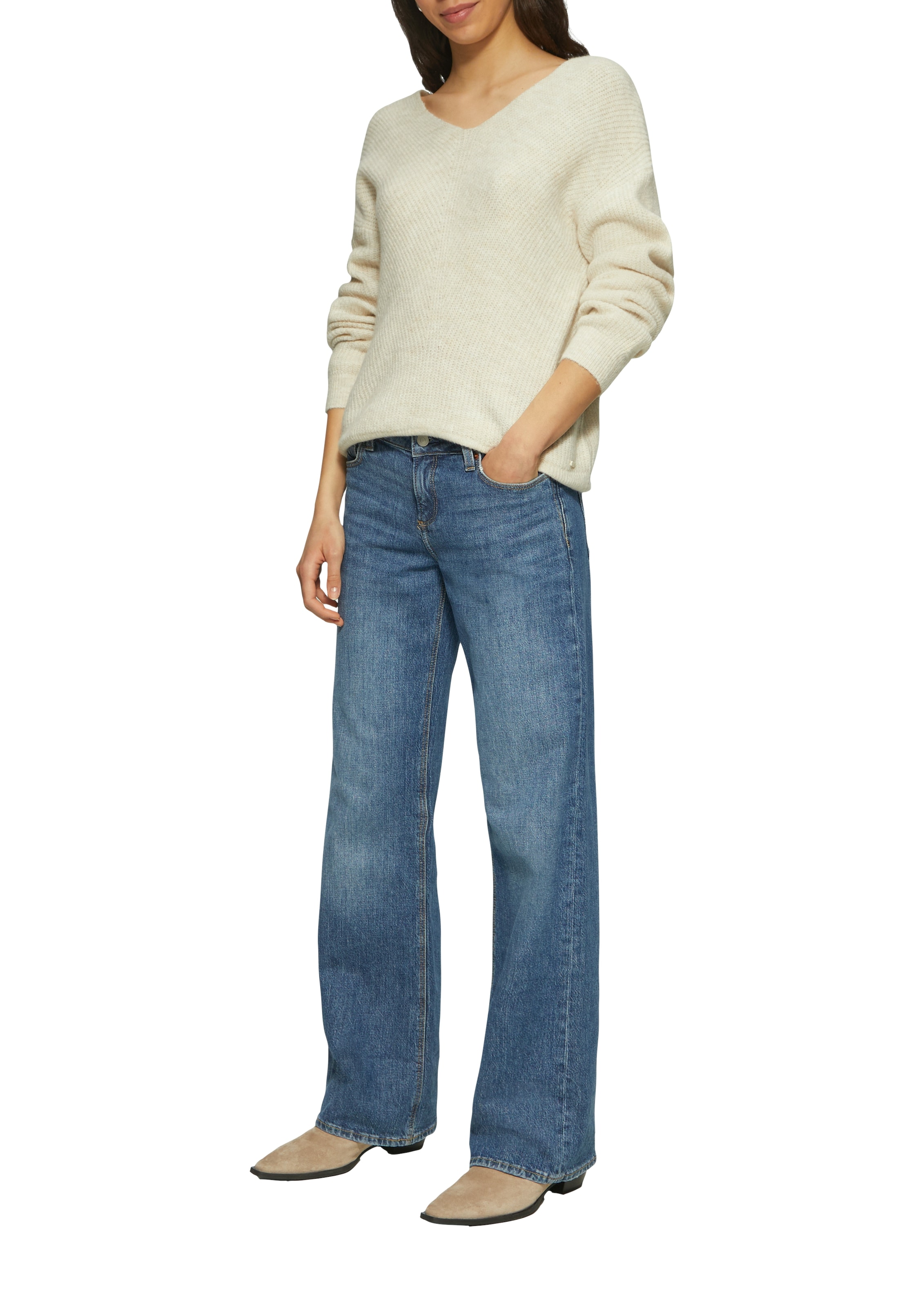 QS Strickpullover, in Melange Optik