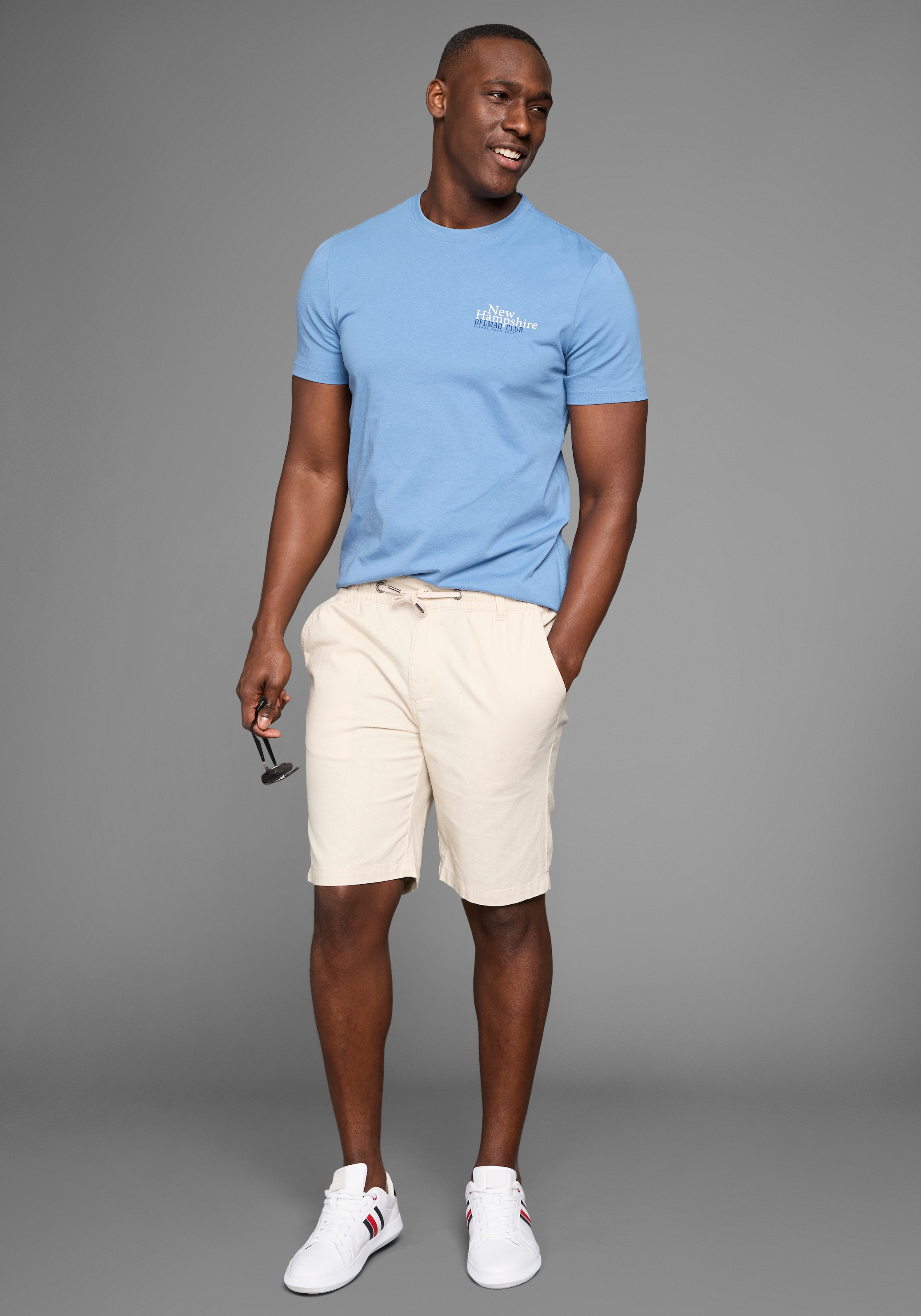 DELMAO Bermudas »aus Leinen«, Lässige Bermudas