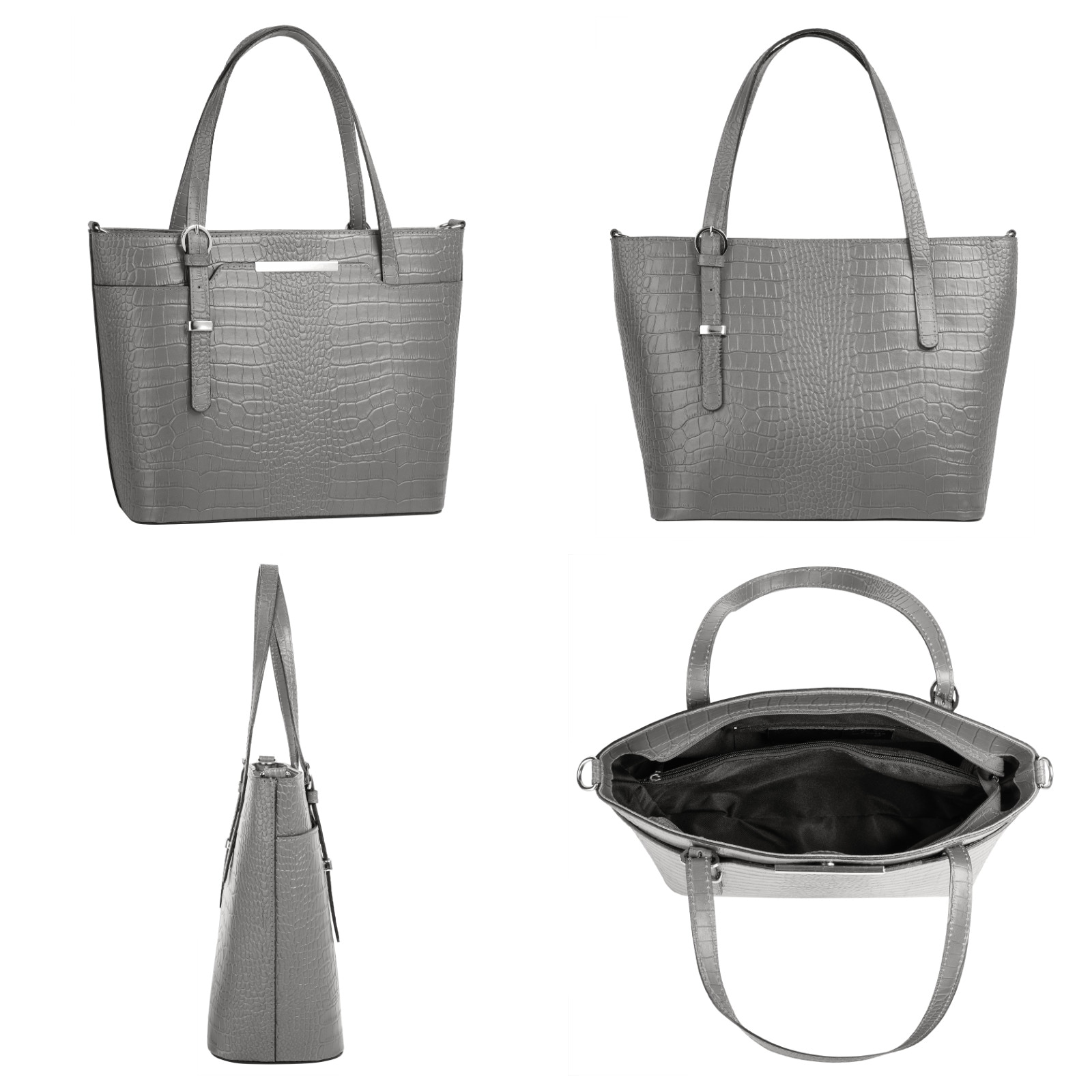 Cluty Henkeltasche, echt Leder, Made in Italy