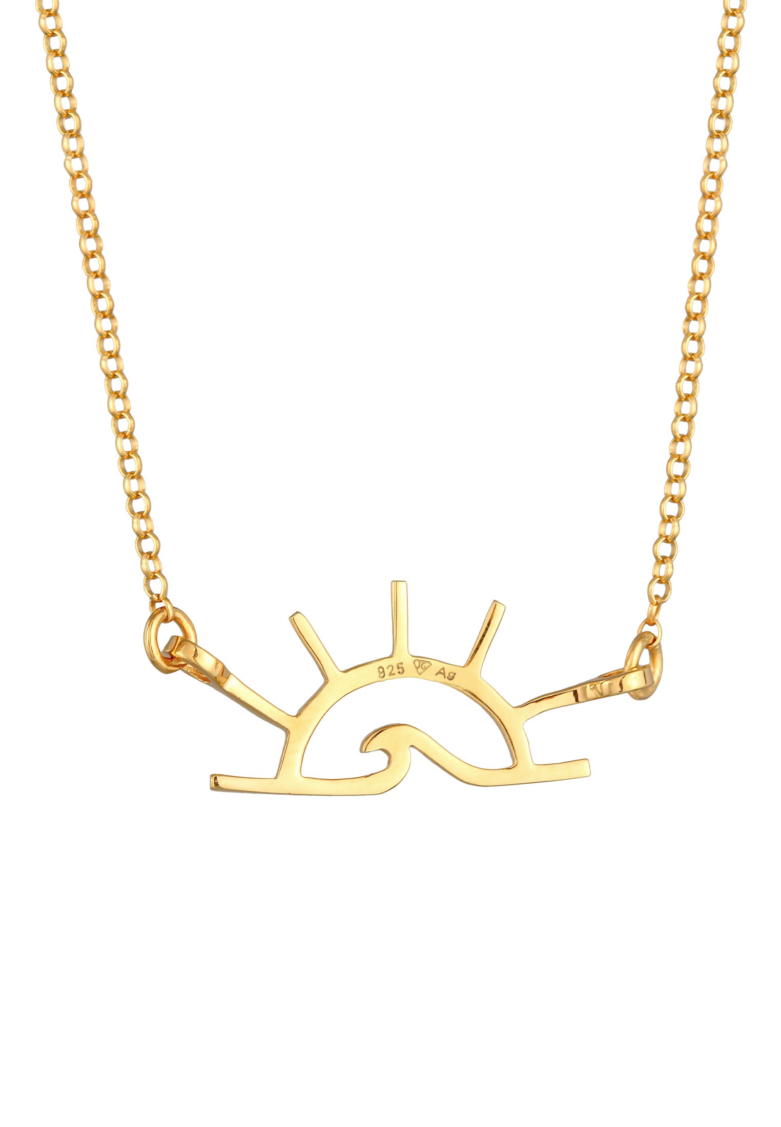 Elli Kette mit Anhänger »Halskette Sonnenaufgang Meere Wellen Motiv Sommer 925 Silber«