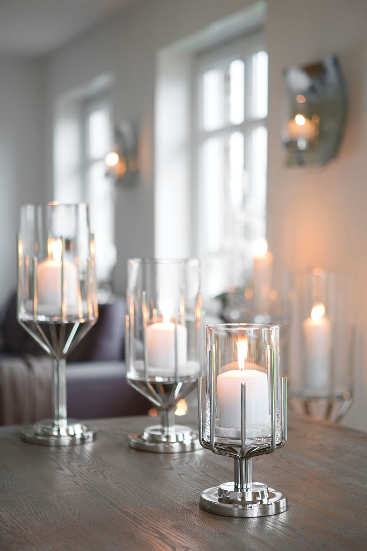 Fink Windlicht »LUXOR«, (1 St.), Silberfarben - aus Aluminium, Edelstahl und Glas