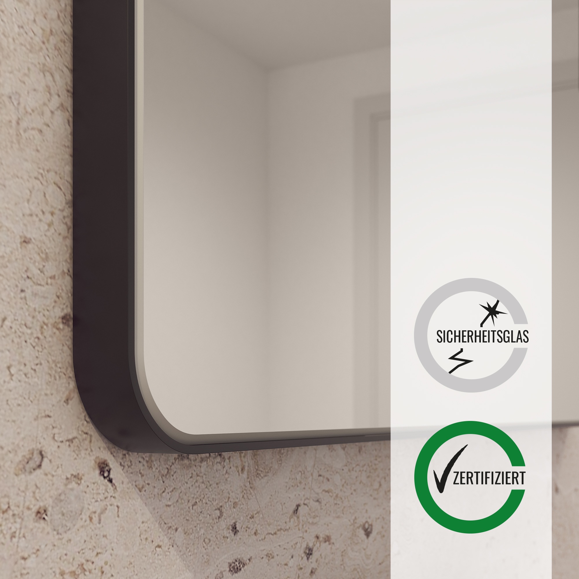 Loevschall Spiegel »Refine Wandspiegel rechteckig – eleganter Designspiegel mit edlem«, Rahmen in vielen Größen & Farben für Bad, Flur & Schlafzimmer