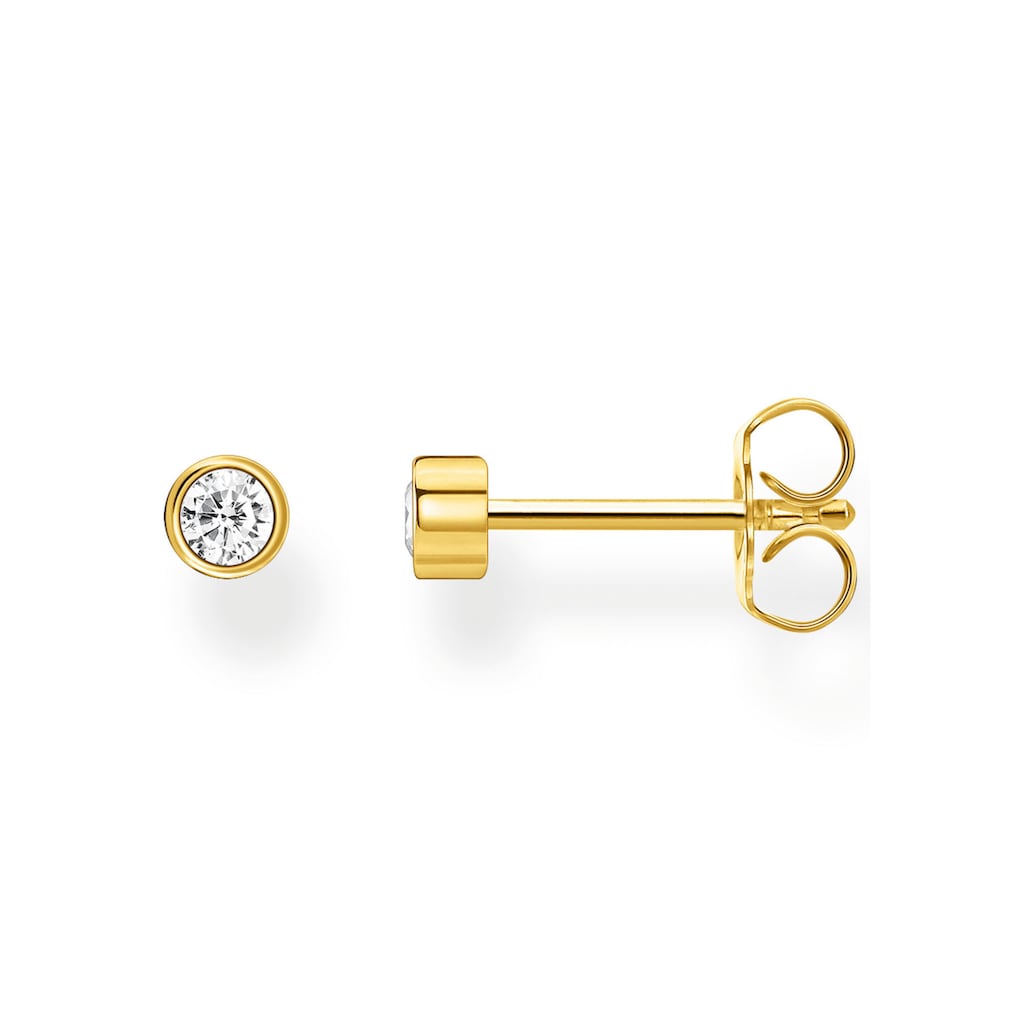 THOMAS SABO Single-Ohrstecker »weißer Stein gold, weißer Stein silber, H2136-051-14, H2136-414-14«, mit Zirkonia (synth.)