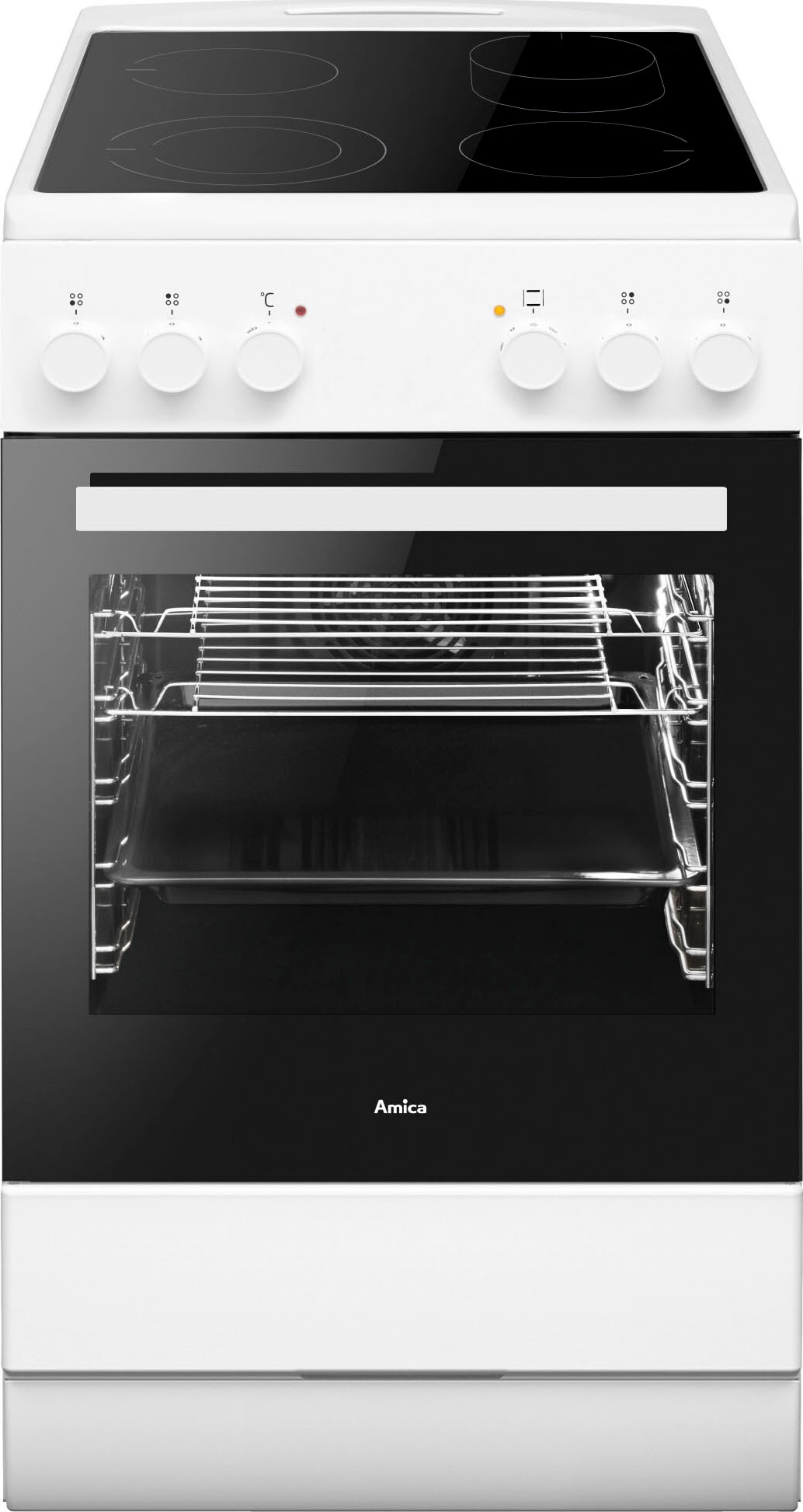 Amica Elektro-Standherd »SHC 903 021 W«, mit Teleskopauszug nachrüstbar, Steam Clean
